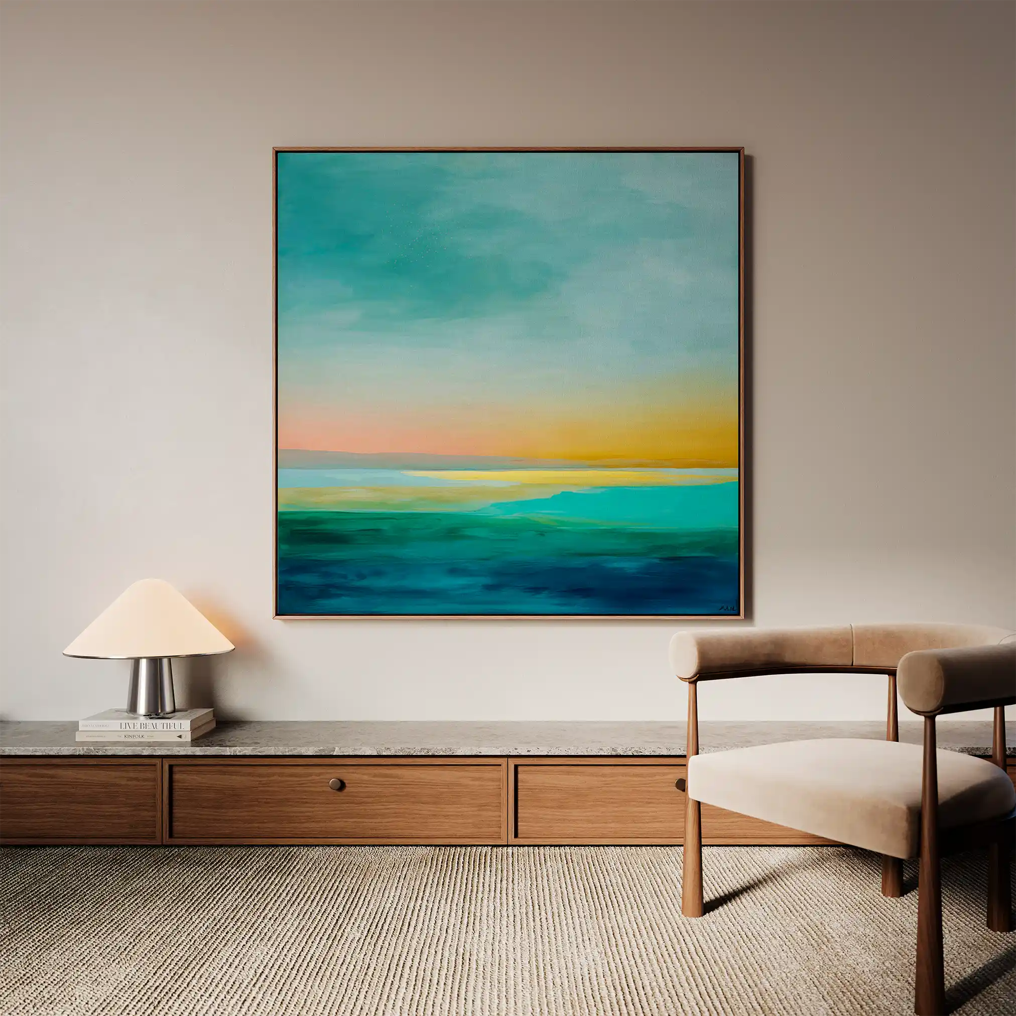 Abstract Canvas Wall Art WAD749-A 80 x 80 cm / Stretched on hidden frame