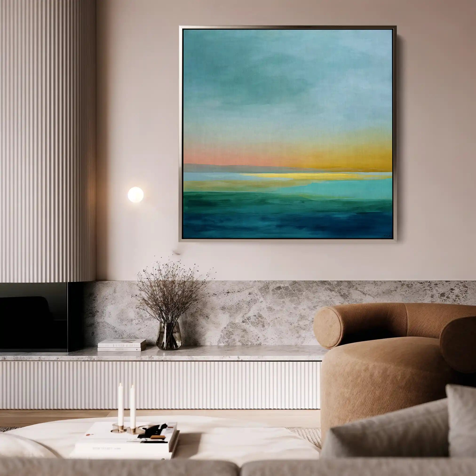 Abstract Canvas Wall Art WAD749-A 80 x 80 cm / Stretched on hidden frame