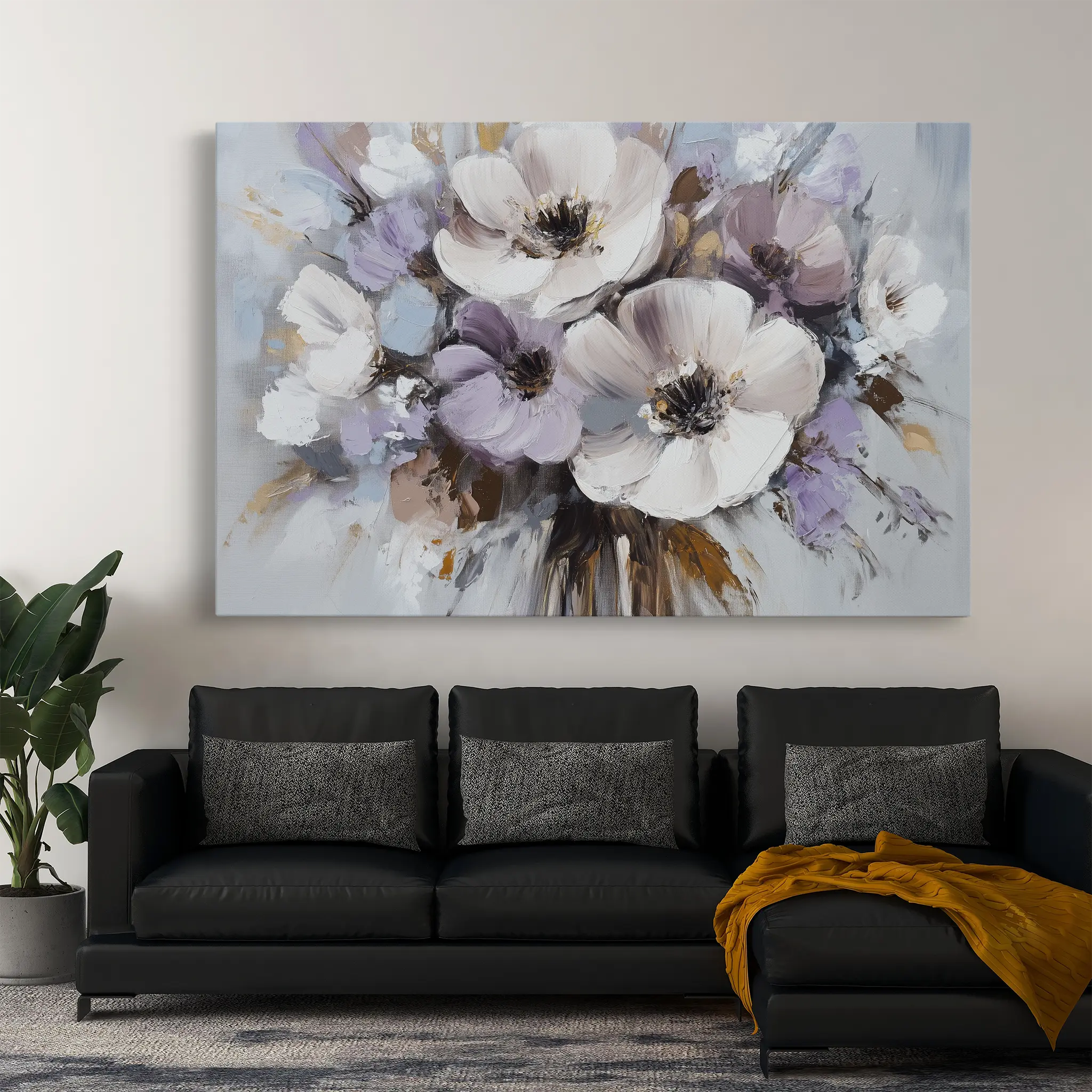 Floral Canvas Wall Art WAD749-F 90 x 60 cm / Stretched on hidden frame