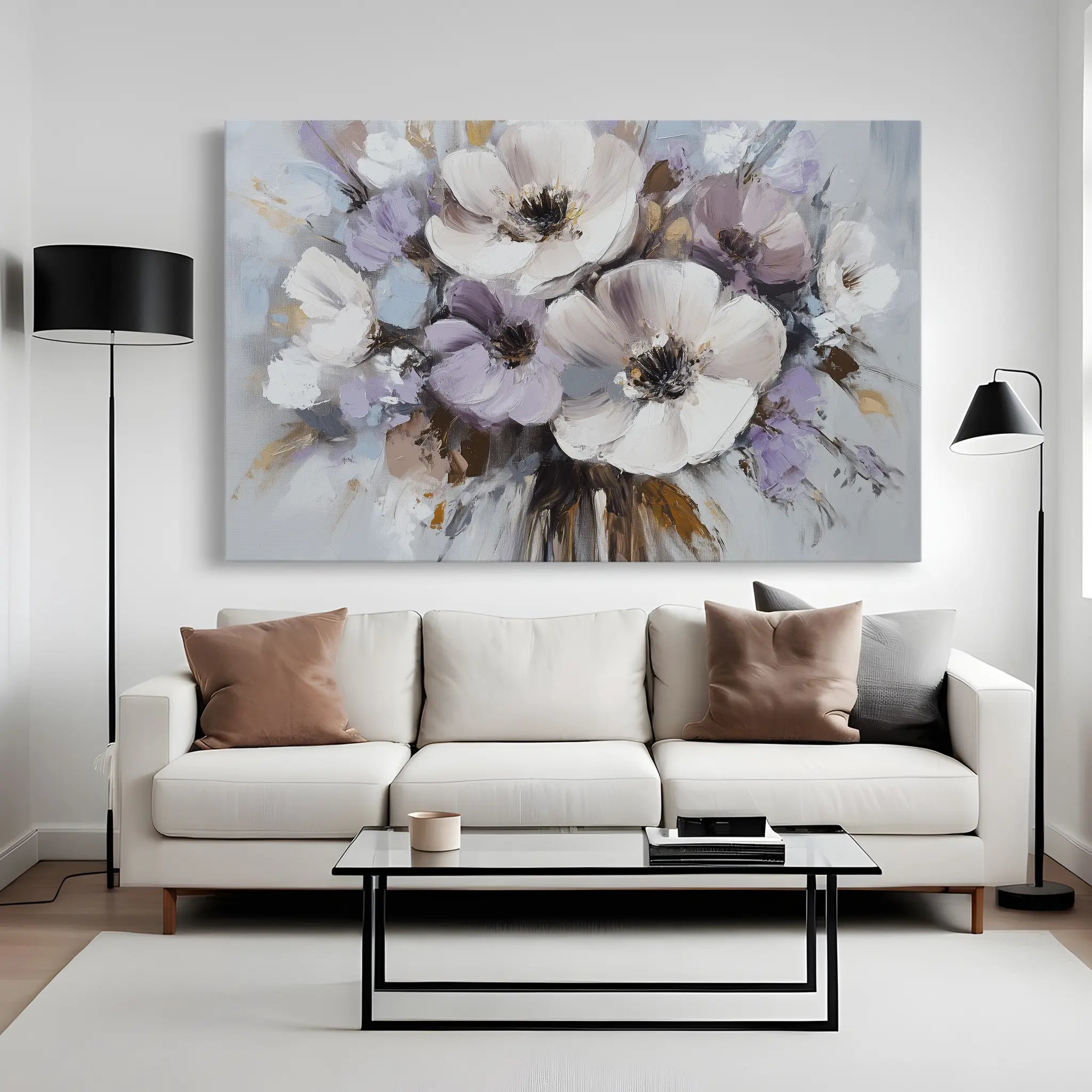 Floral Canvas Wall Art WAD749-F 90 x 60 cm / Stretched on hidden frame