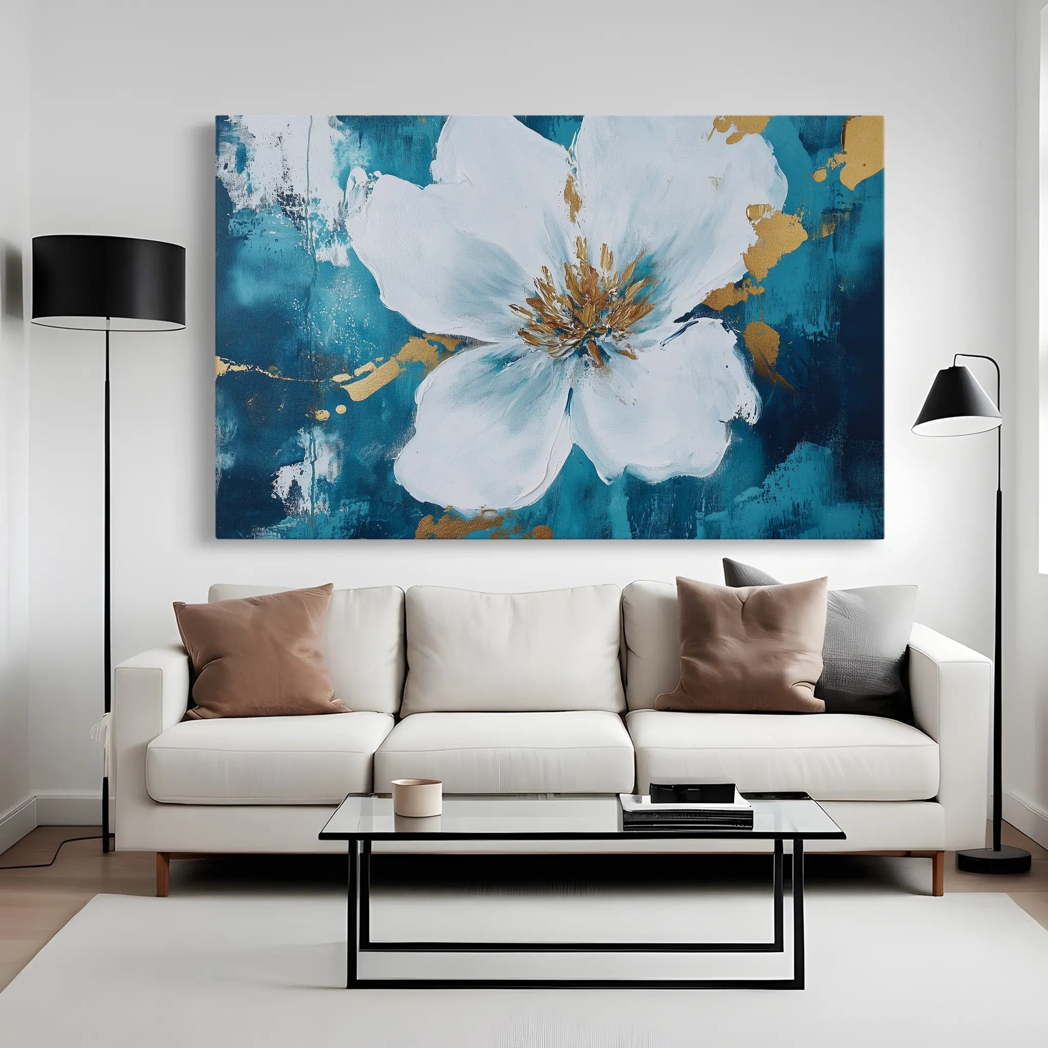 Floral Canvas Wall Art WAD750-F 90 x 60 cm / Stretched on hidden frame