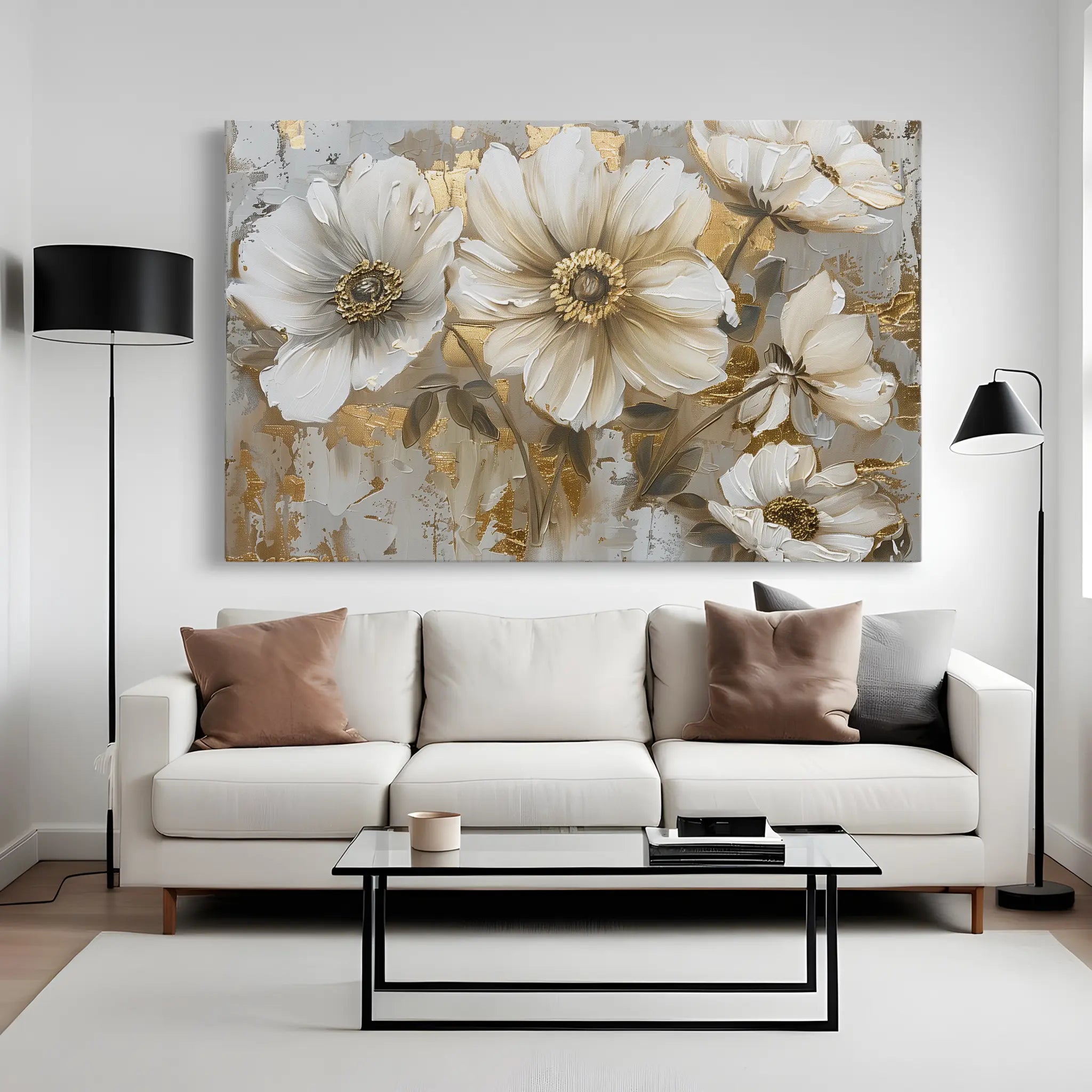 Floral Canvas Wall Art WAD751-F 90 x 60 cm / Stretched on hidden frame