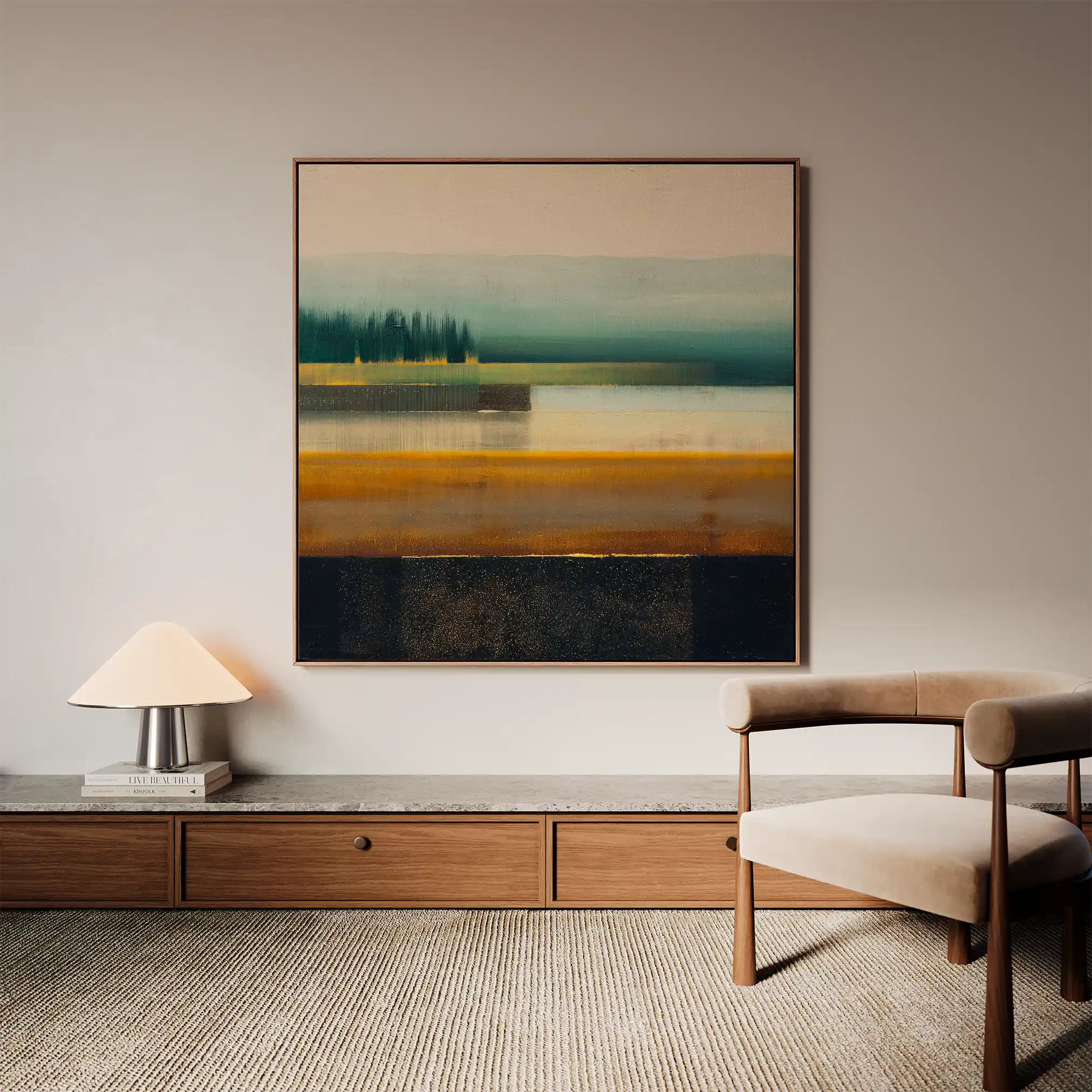 Abstract Canvas Wall Art WAD752-A 80 x 80 cm / Stretched on hidden frame
