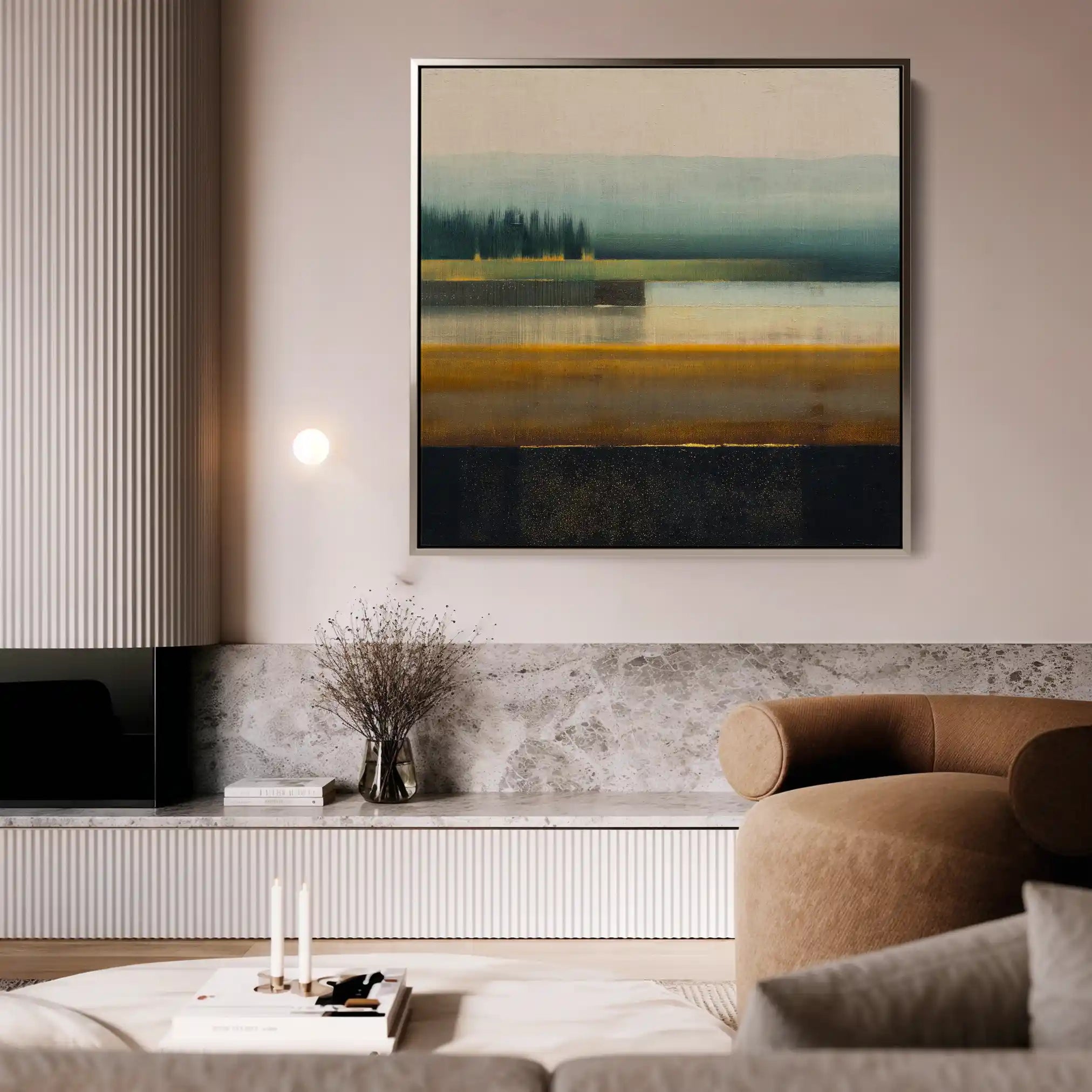 Abstract Canvas Wall Art WAD752-A 80 x 80 cm / Stretched on hidden frame