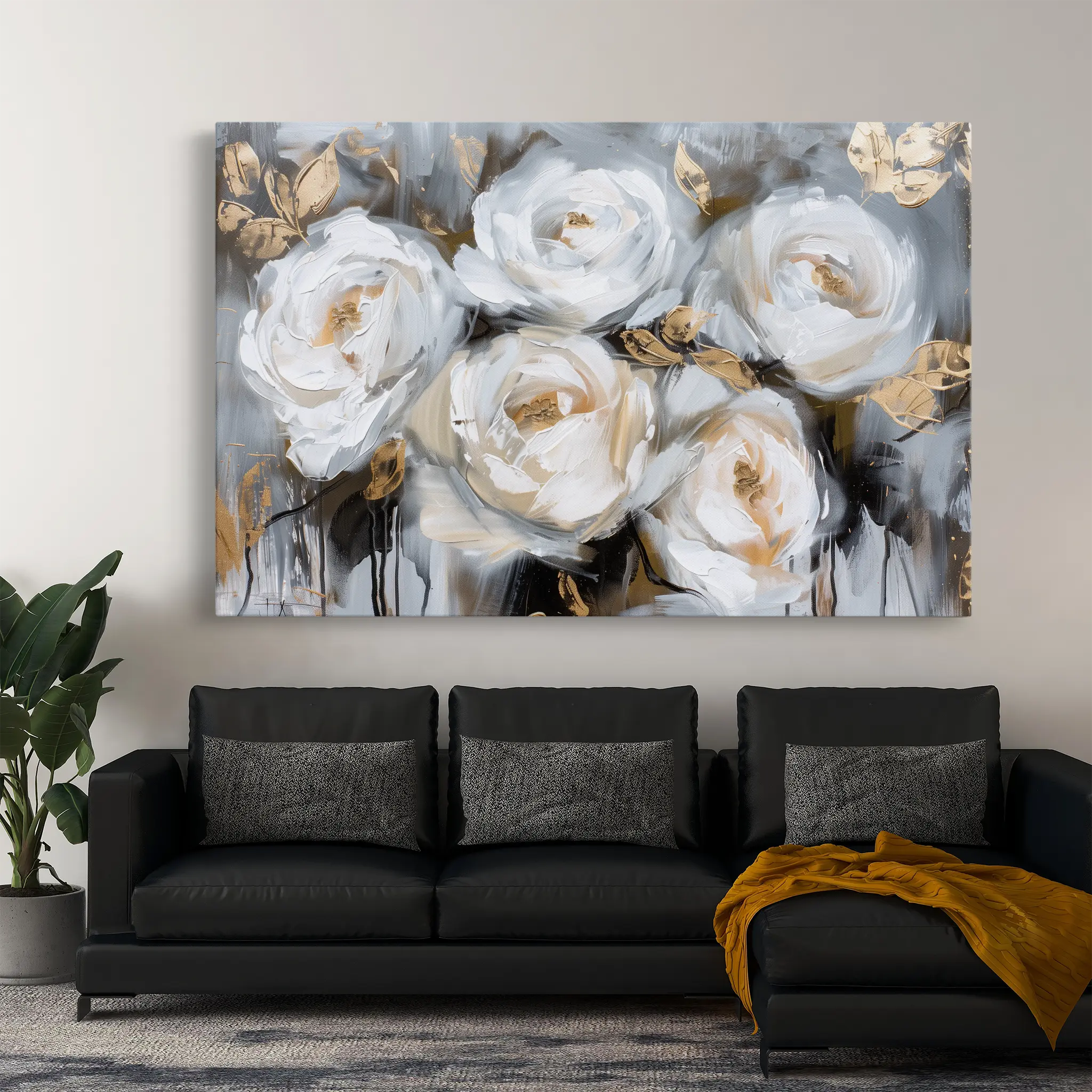 Floral Canvas Wall Art WAD752-F 90 x 60 cm / Stretched on hidden frame