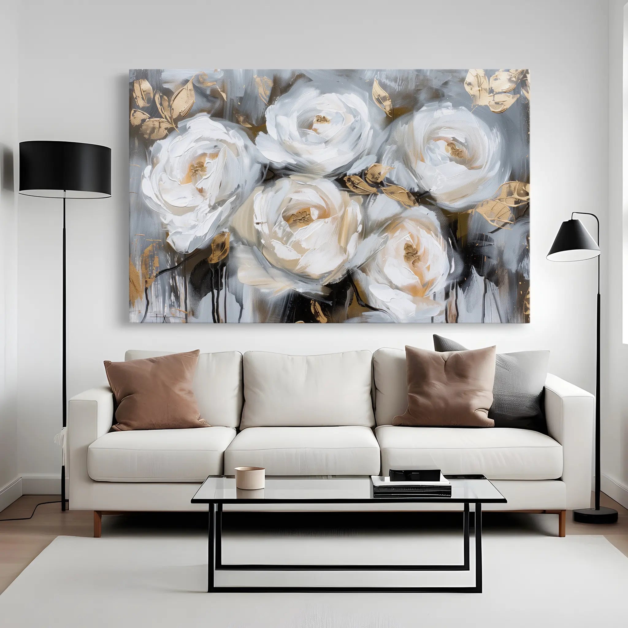 Floral Canvas Wall Art WAD752-F 90 x 60 cm / Stretched on hidden frame