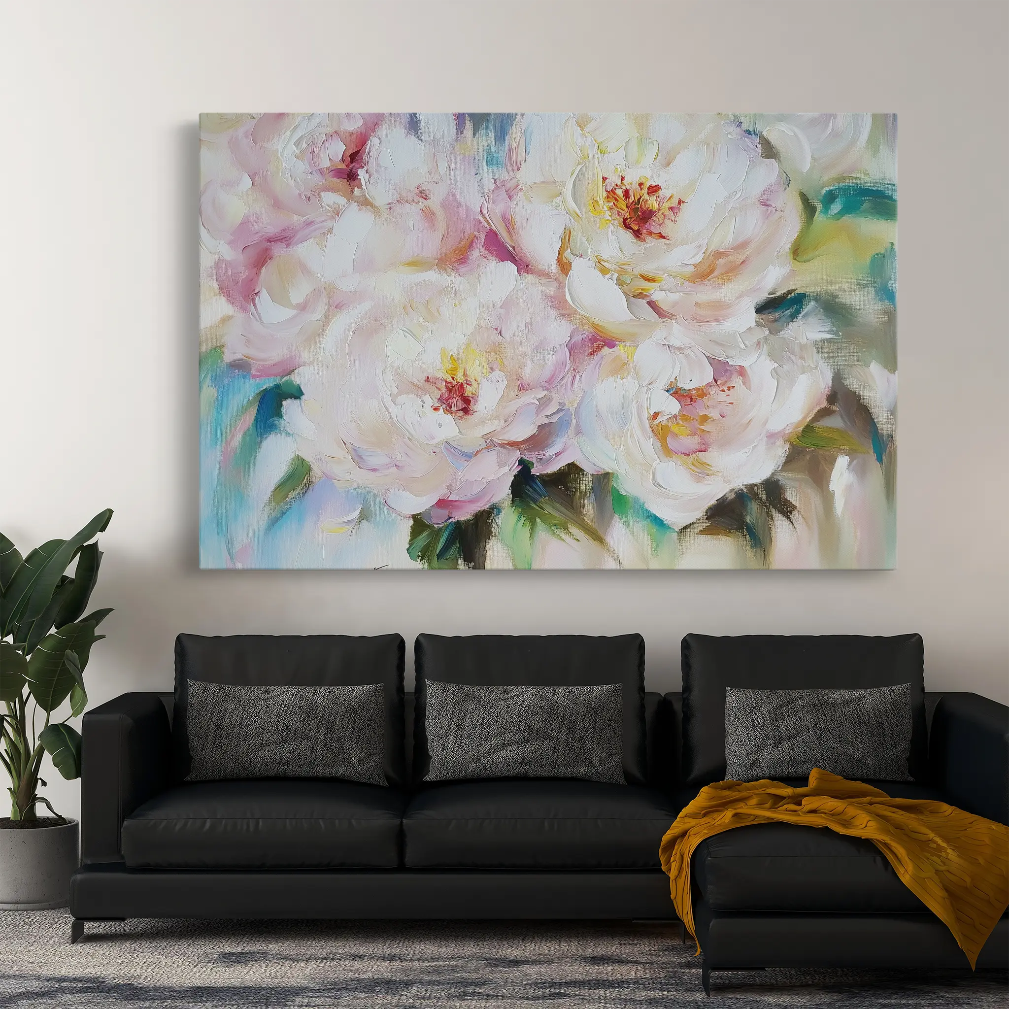 Floral Canvas Wall Art WAD753-F 90 x 60 cm / Stretched on hidden frame