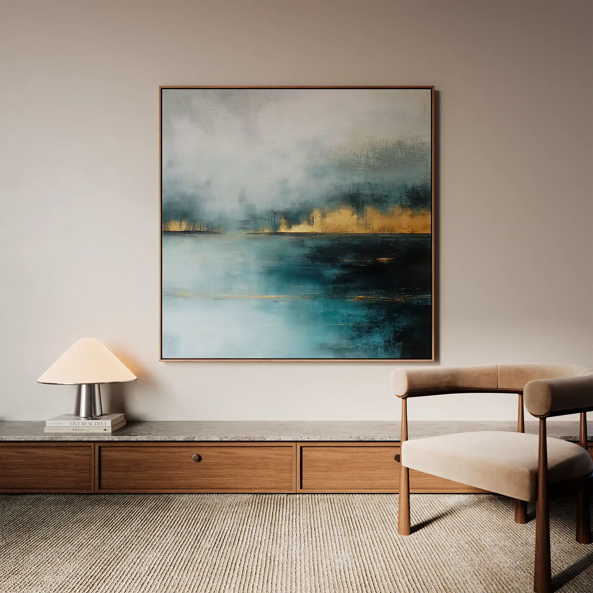 Abstract Canvas Wall Art WAD756-A 80 x 80 cm / Stretched on hidden frame