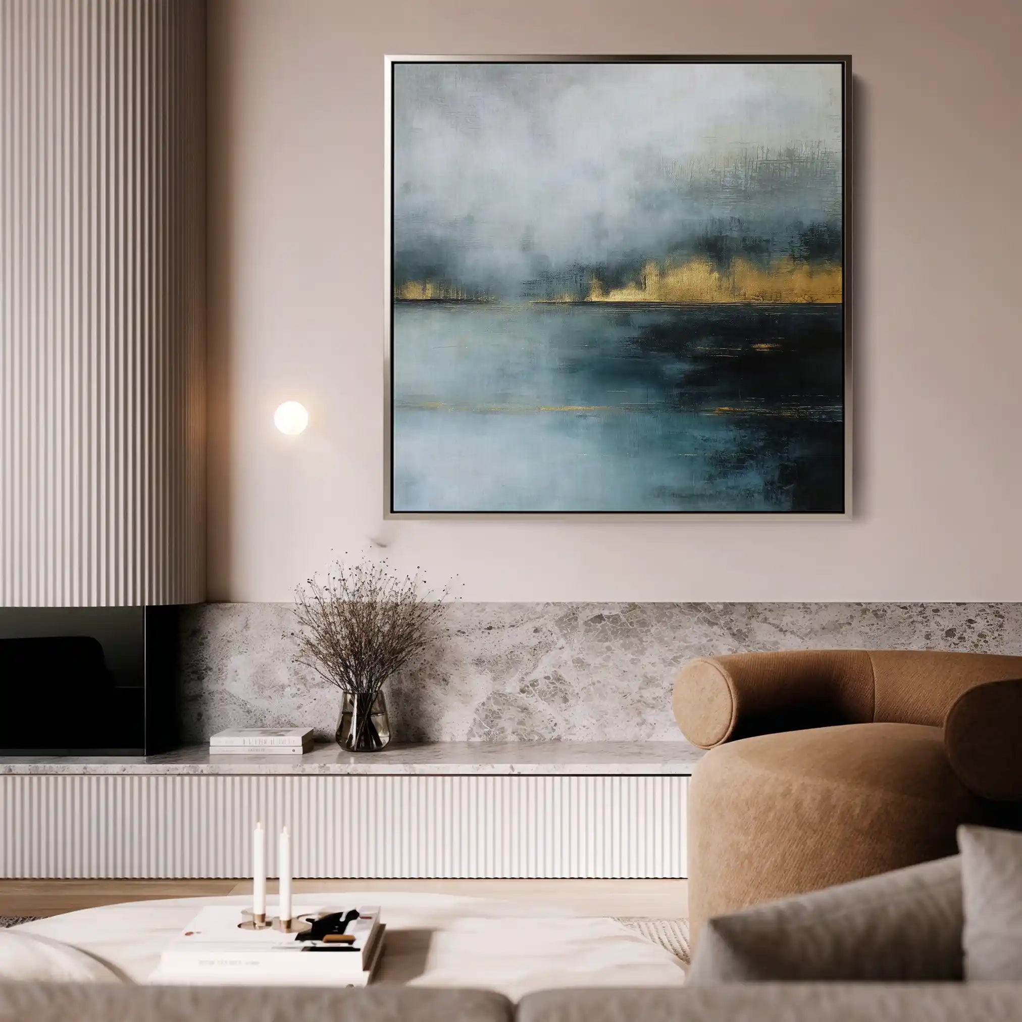 Abstract Canvas Wall Art WAD756-A 80 x 80 cm / Stretched on hidden frame