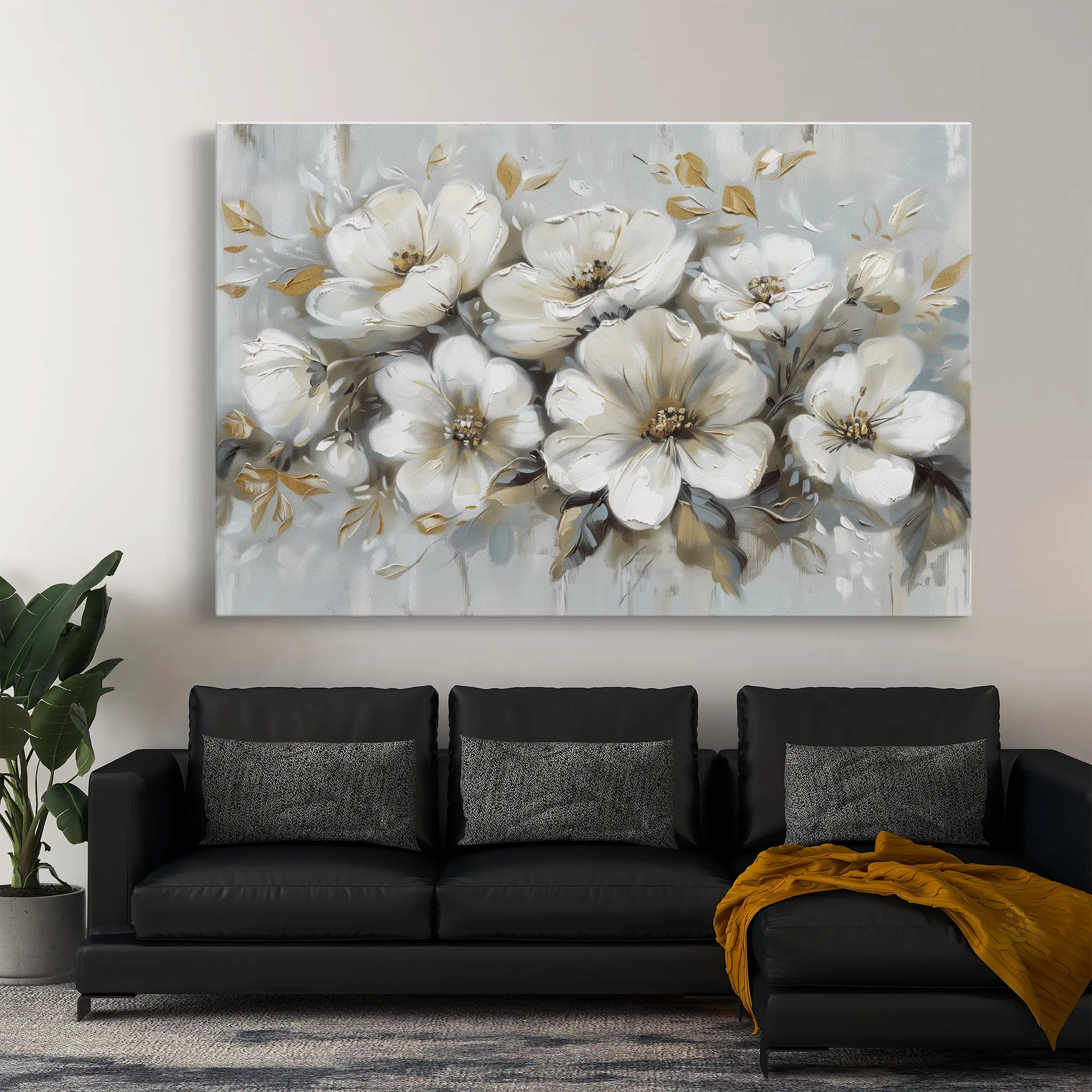 Floral Canvas Wall Art WAD756-F 90 x 60 cm / Stretched on hidden frame