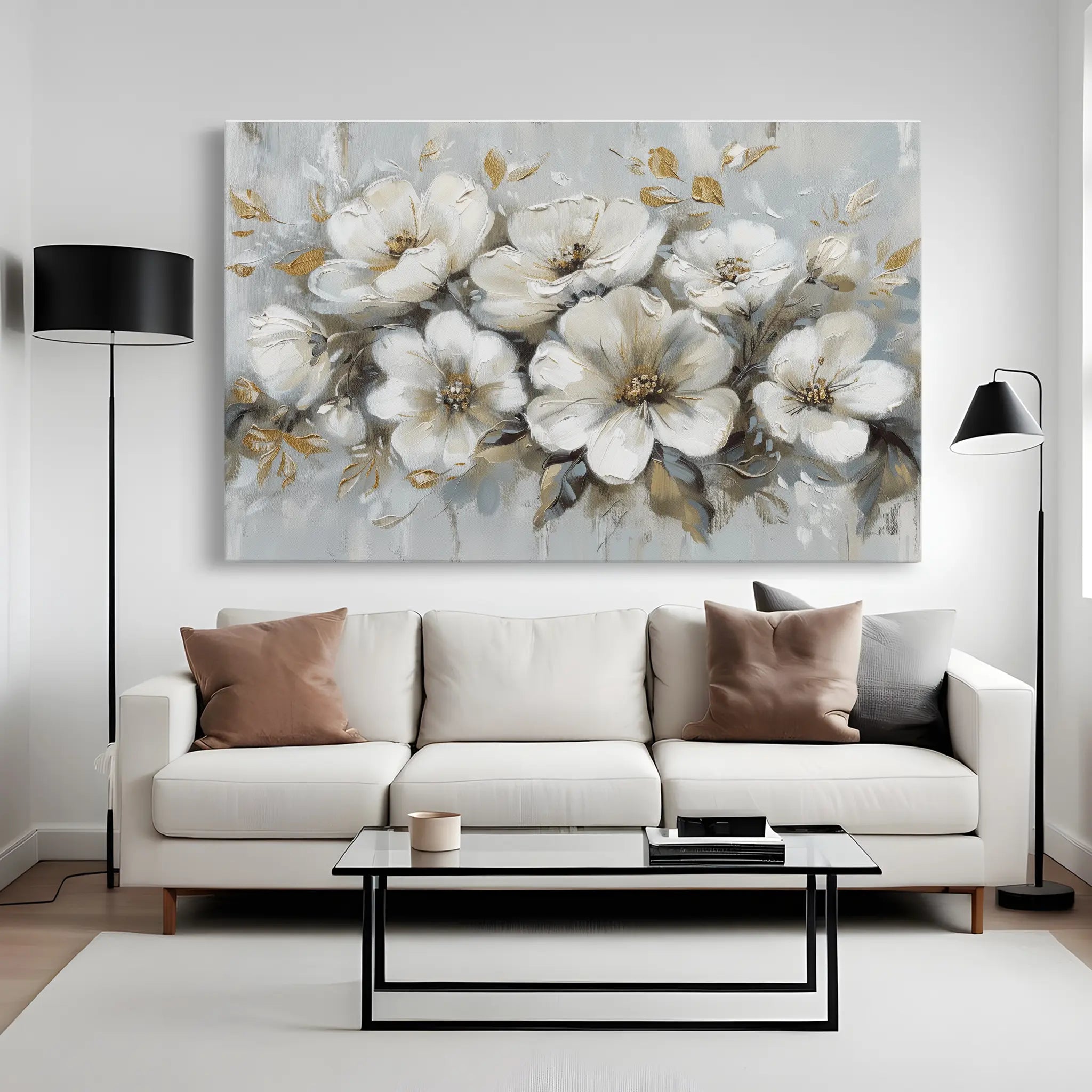 Floral Canvas Wall Art WAD756-F 90 x 60 cm / Stretched on hidden frame