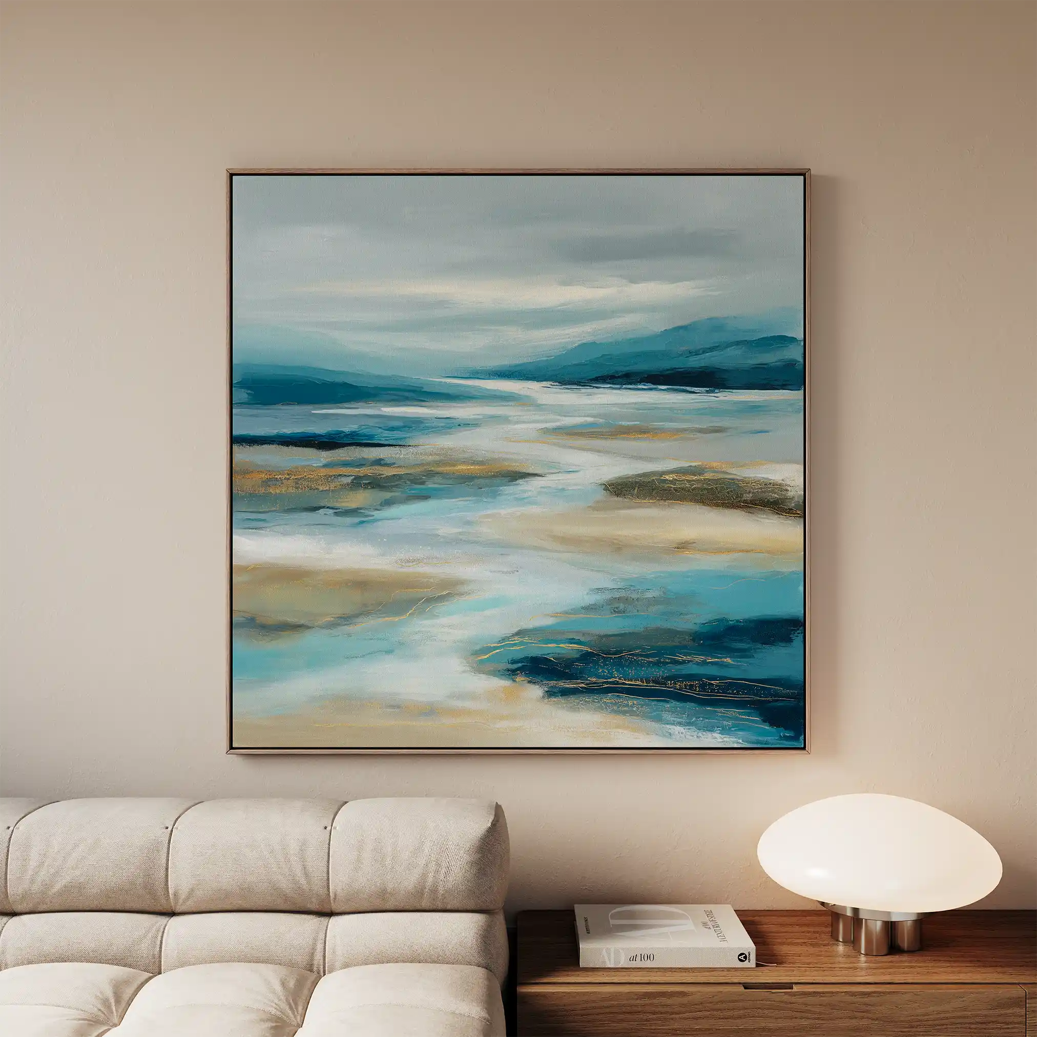 Abstract Canvas Wall Art WAD757-A 80 x 80 cm / Stretched on hidden frame