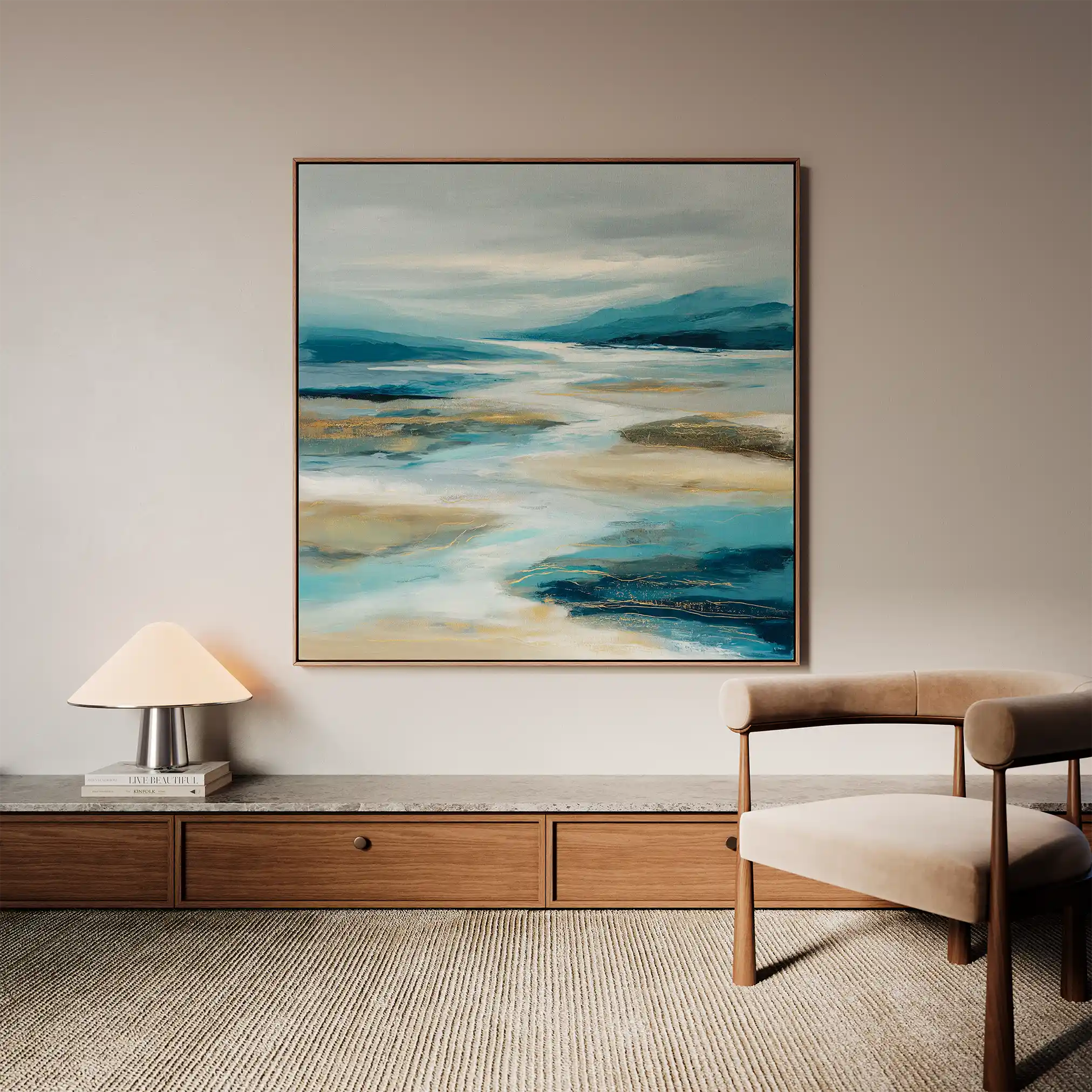 Abstract Canvas Wall Art WAD757-A 80 x 80 cm / Stretched on hidden frame