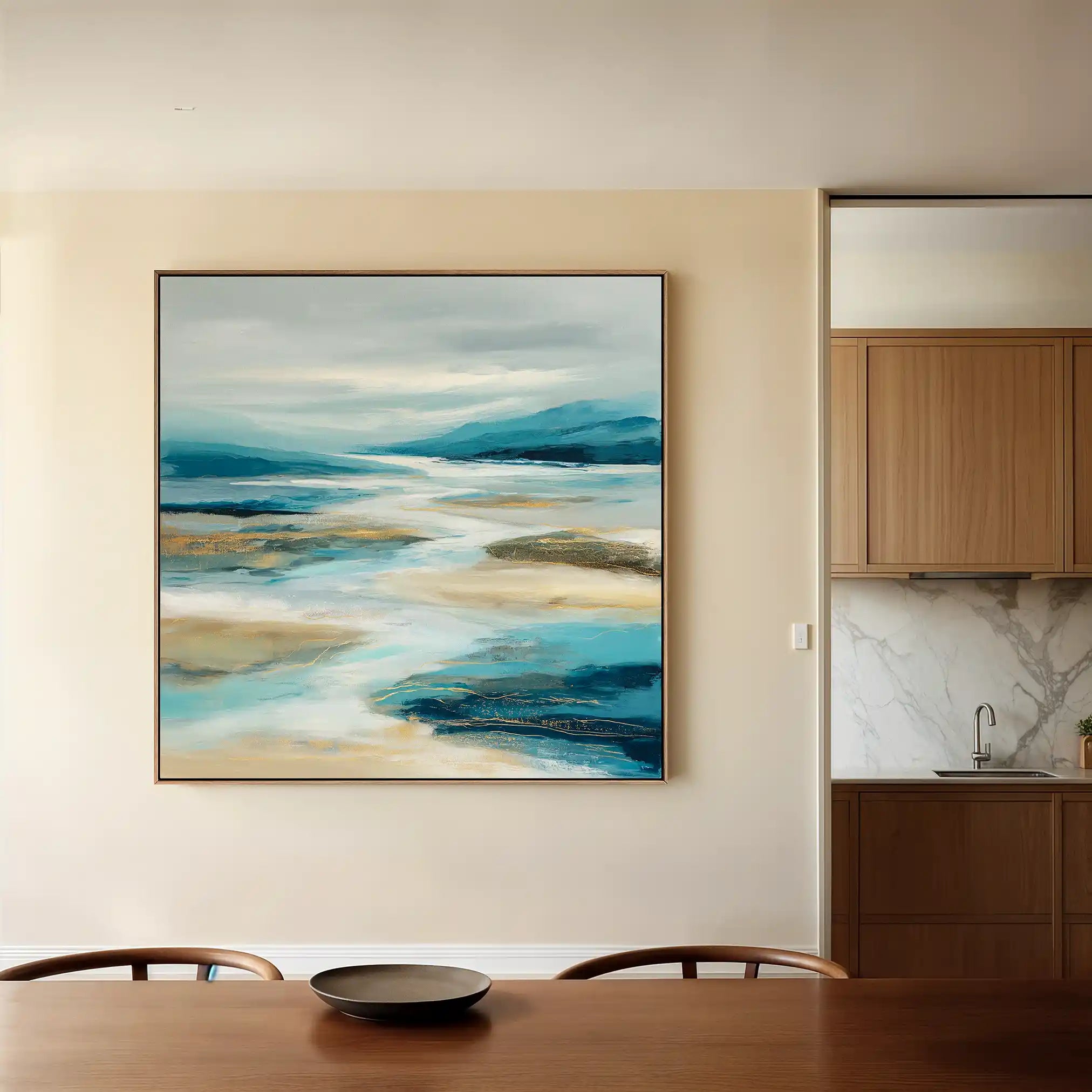 Abstract Canvas Wall Art WAD757-A 80 x 80 cm / Stretched on hidden frame
