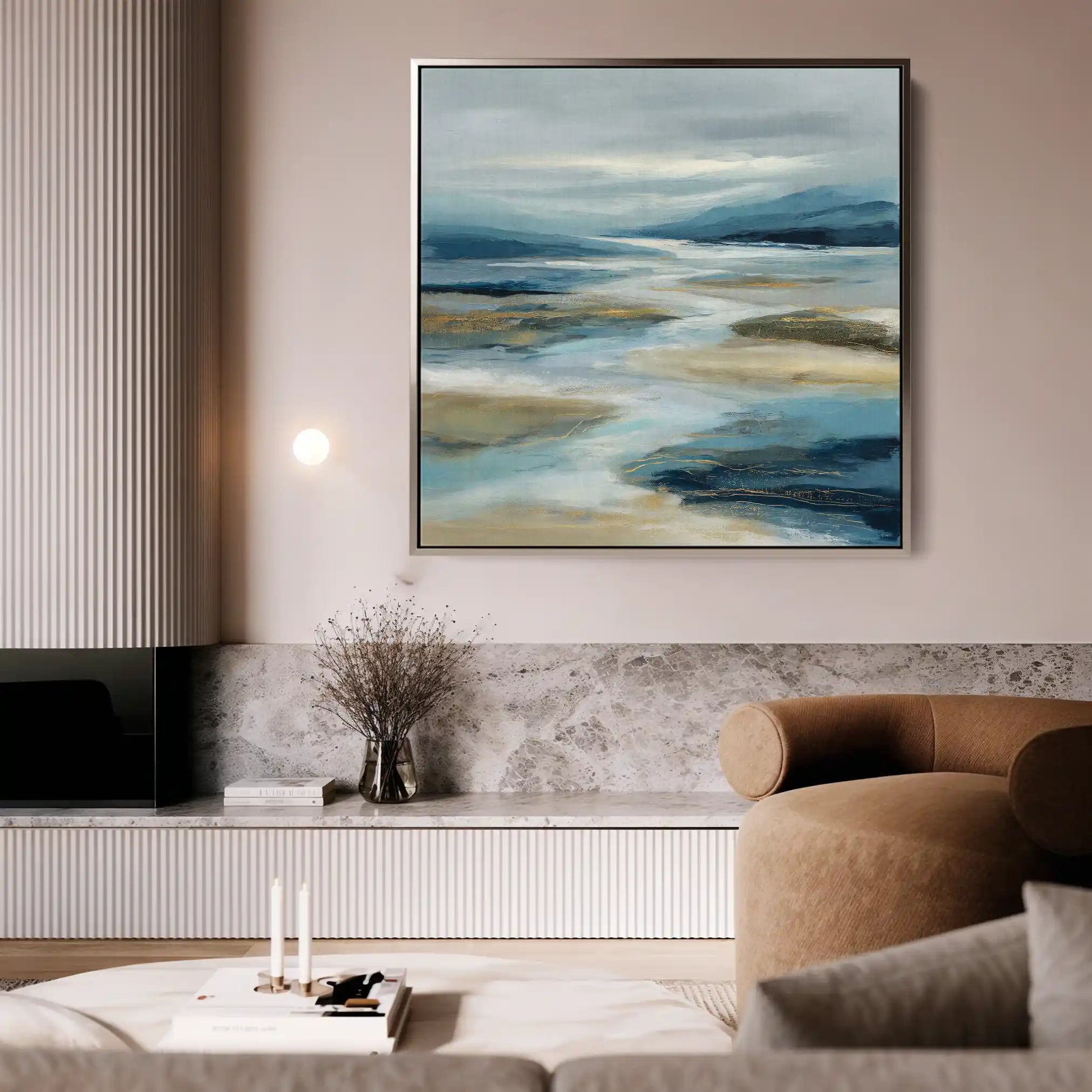 Abstract Canvas Wall Art WAD757-A 80 x 80 cm / Stretched on hidden frame