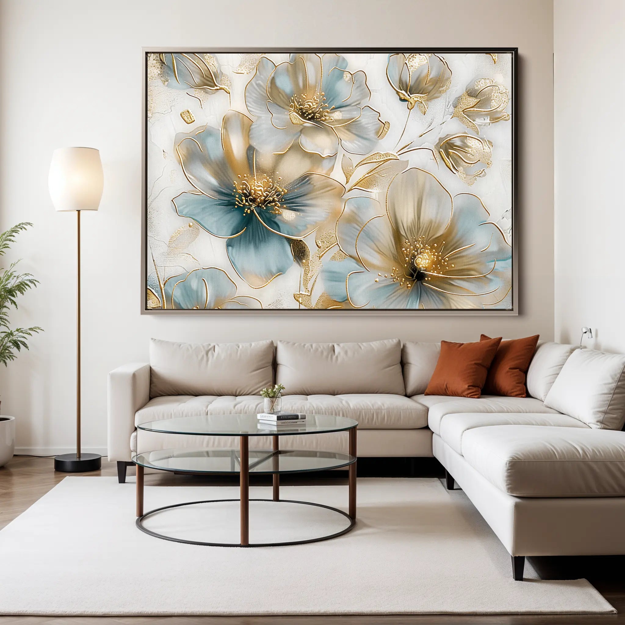 Floral Canvas Wall Art WAD757-F 90 x 60 cm / Stretched on hidden frame