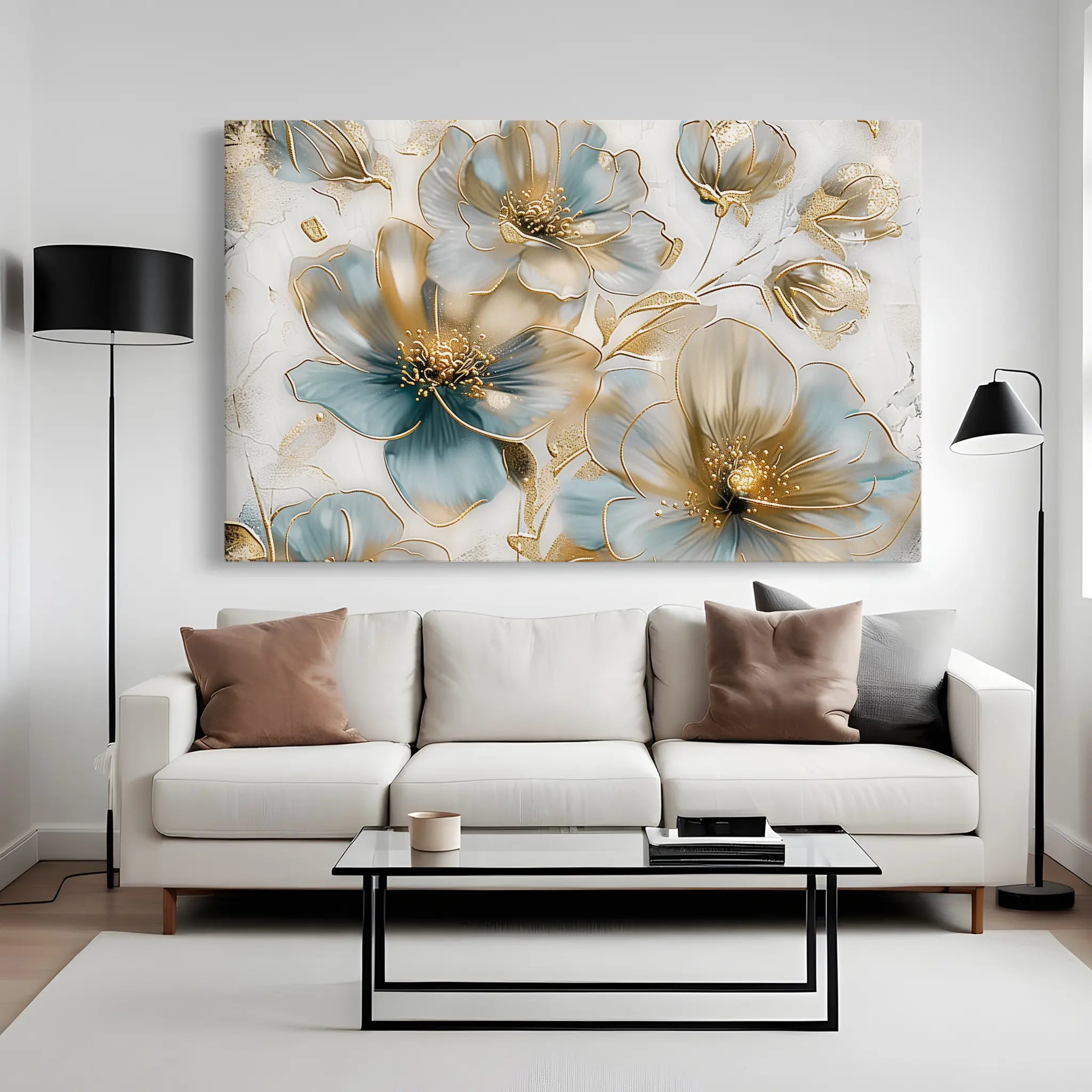 Floral Canvas Wall Art WAD757-F 90 x 60 cm / Stretched on hidden frame