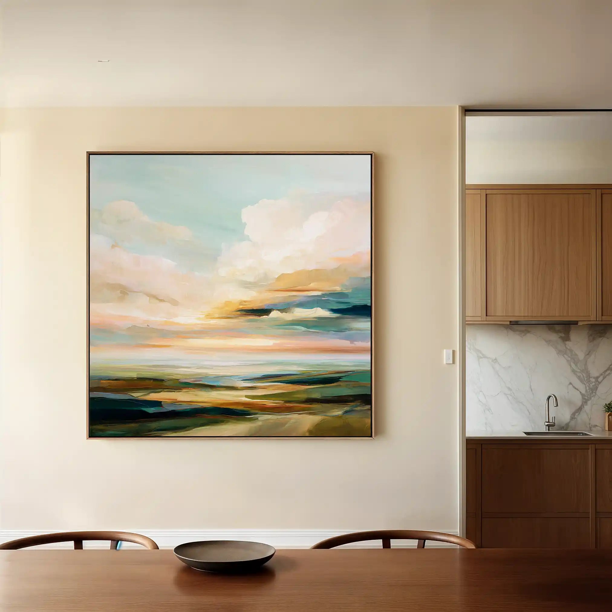 Abstract Canvas Wall Art WAD759-A 80 x 80 cm / Stretched on hidden frame