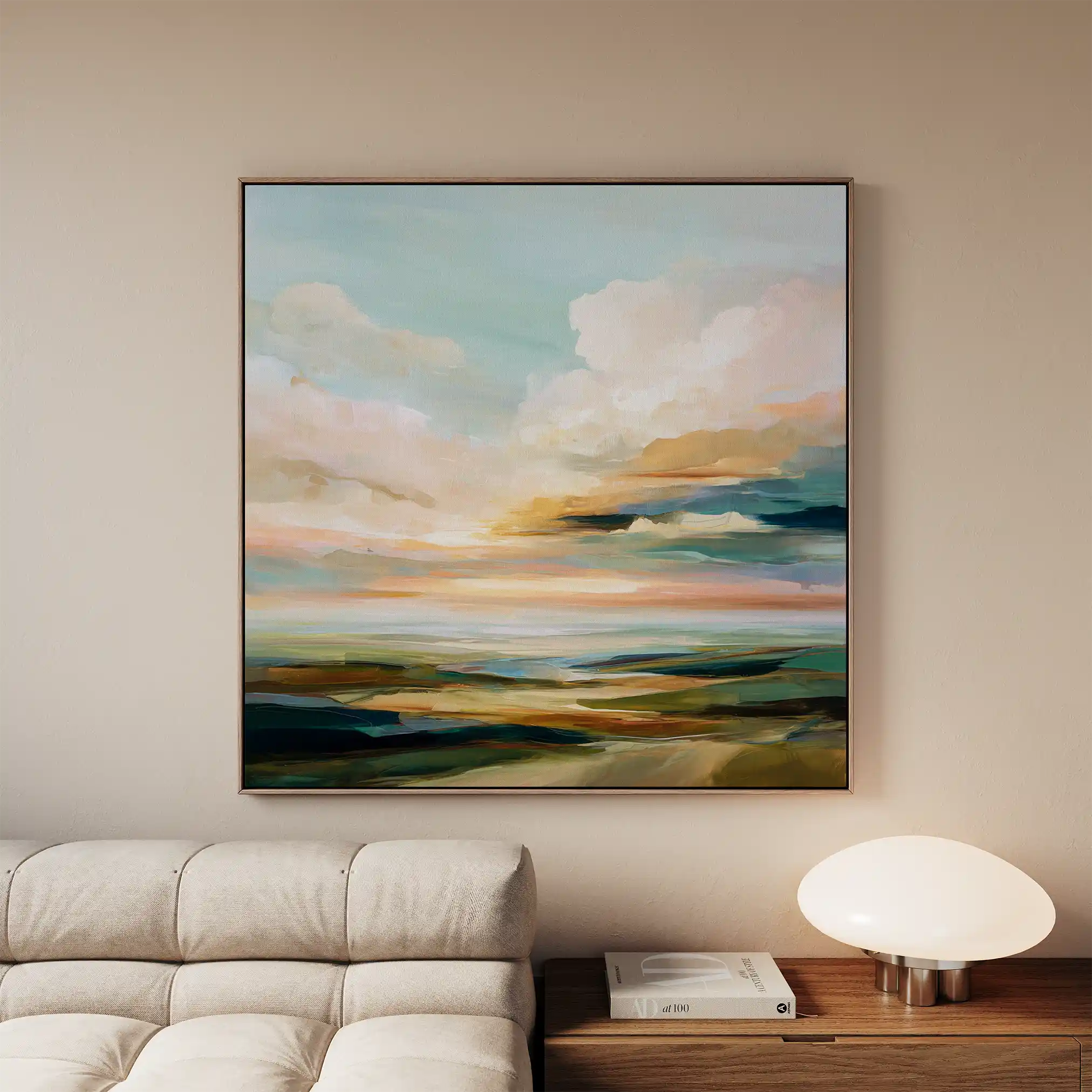 Abstract Canvas Wall Art WAD759-A 80 x 80 cm / Stretched on hidden frame