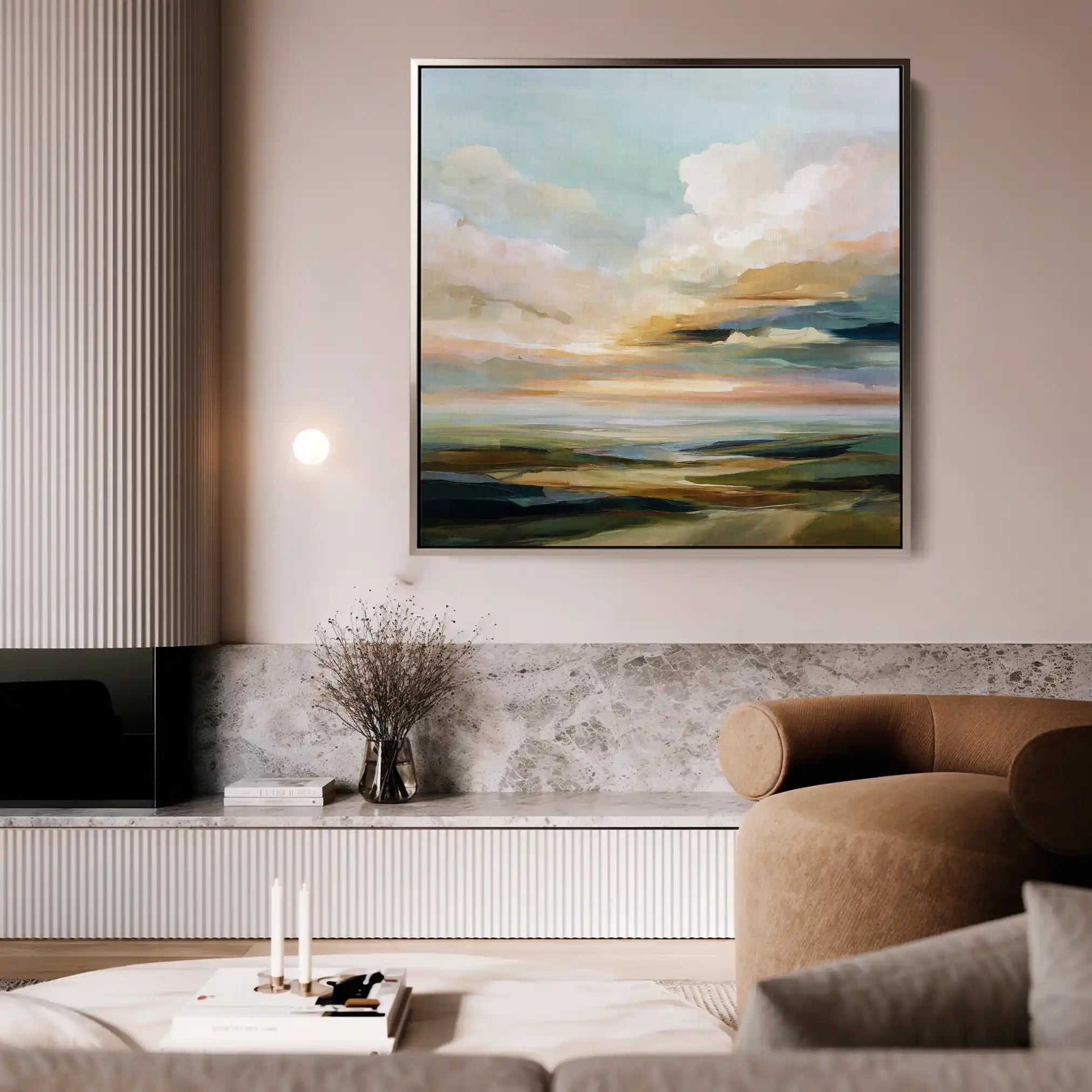Abstract Canvas Wall Art WAD759-A 80 x 80 cm / Stretched on hidden frame