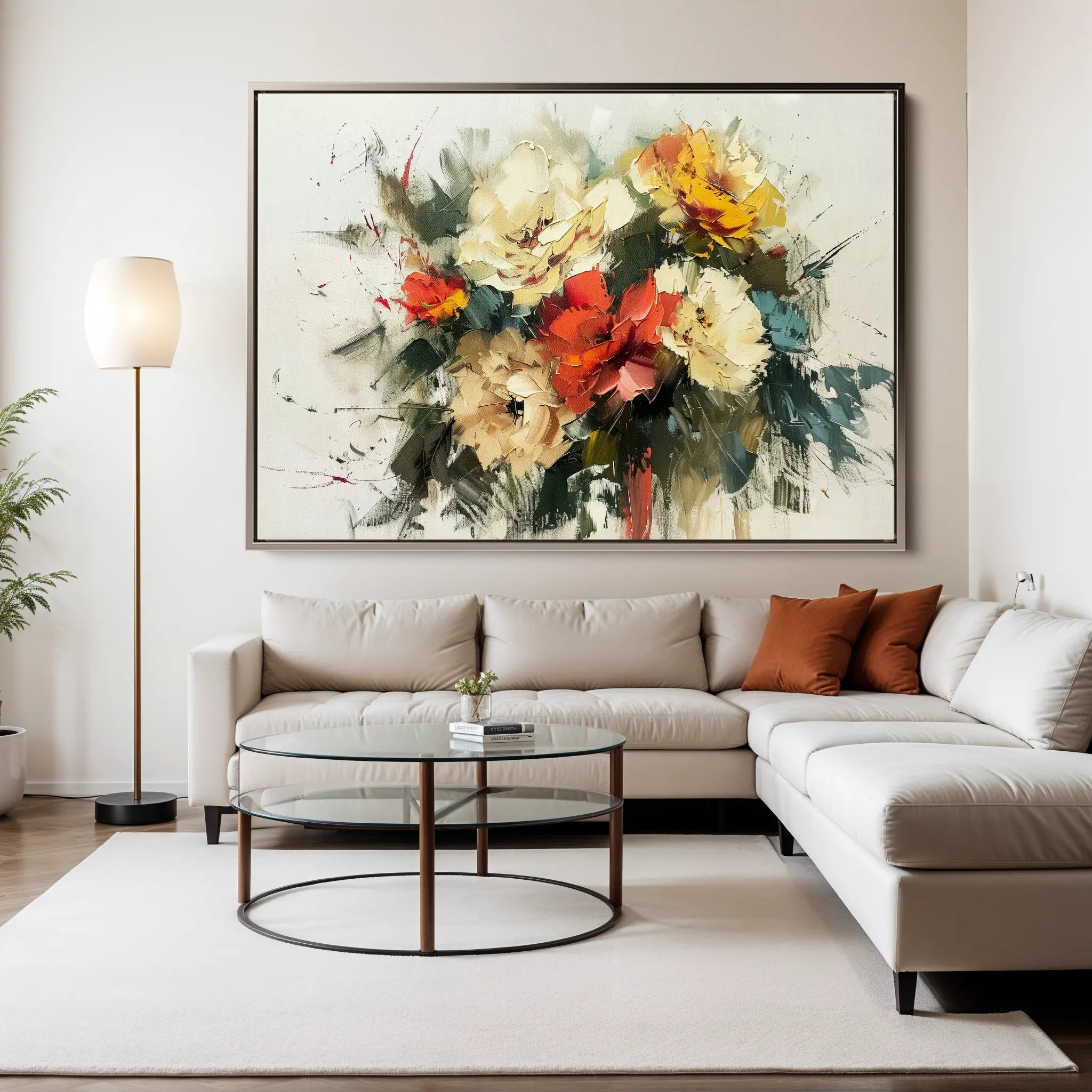 Floral Canvas Wall Art WAD759-F 90 x 60 cm / Stretched on hidden frame