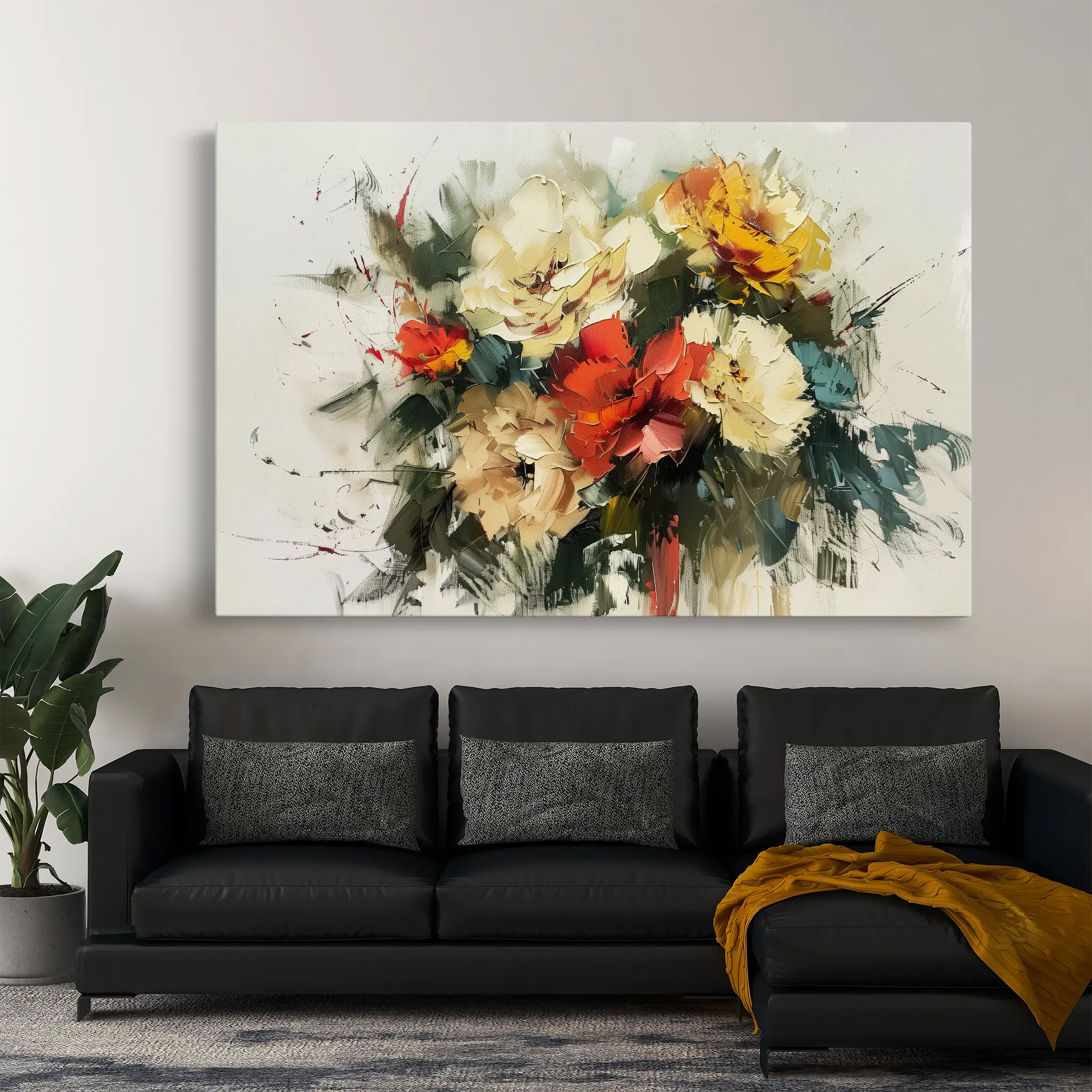 Floral Canvas Wall Art WAD759-F 90 x 60 cm / Stretched on hidden frame