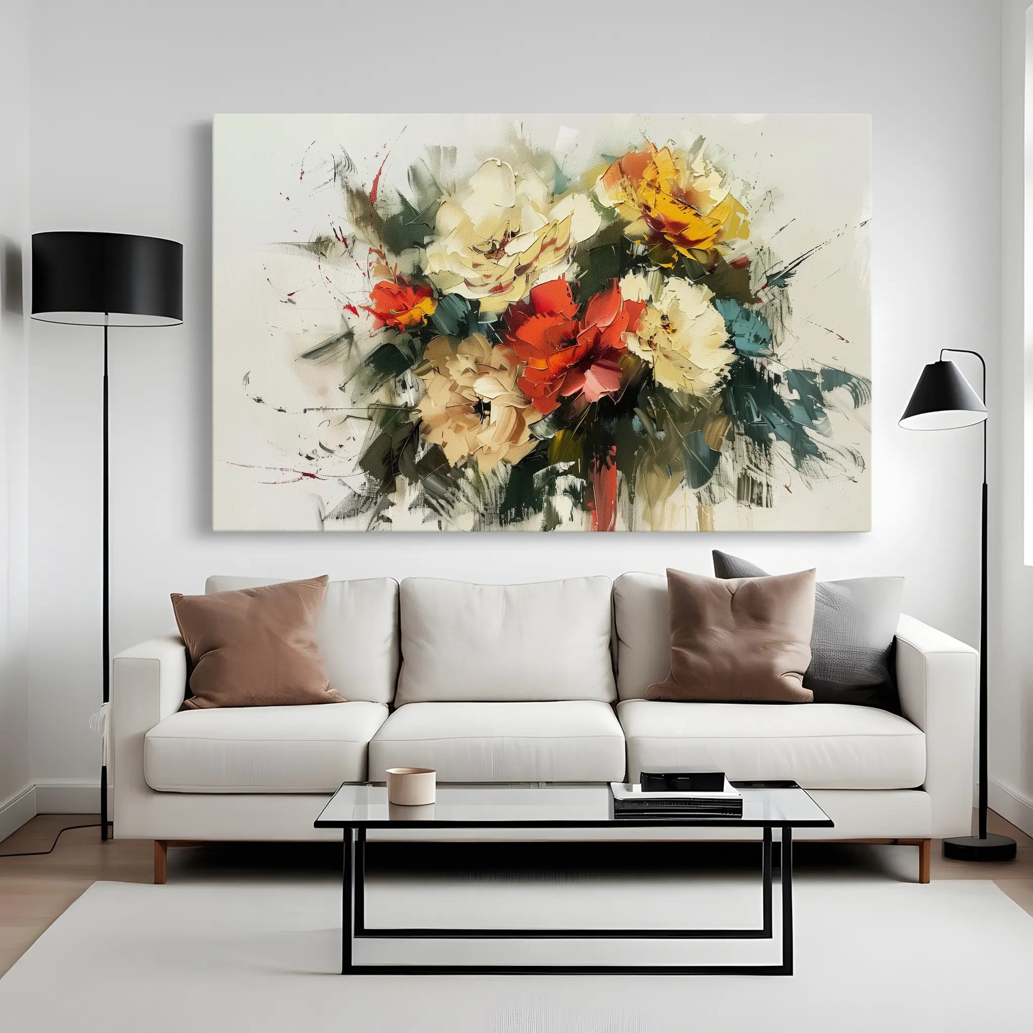 Floral Canvas Wall Art WAD759-F 90 x 60 cm / Stretched on hidden frame