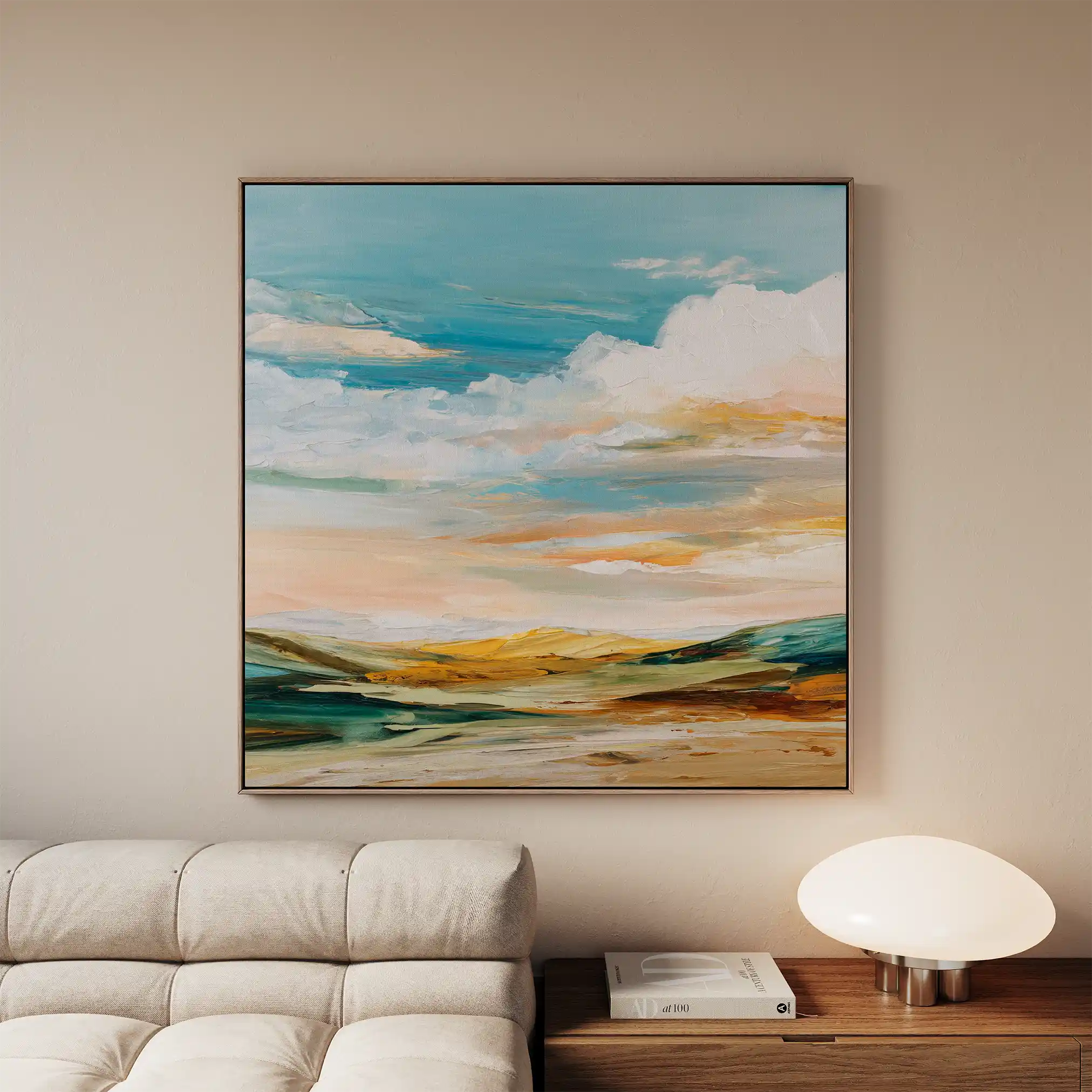 Abstract Canvas Wall Art WAD760-A 80 x 80 cm / Stretched on hidden frame