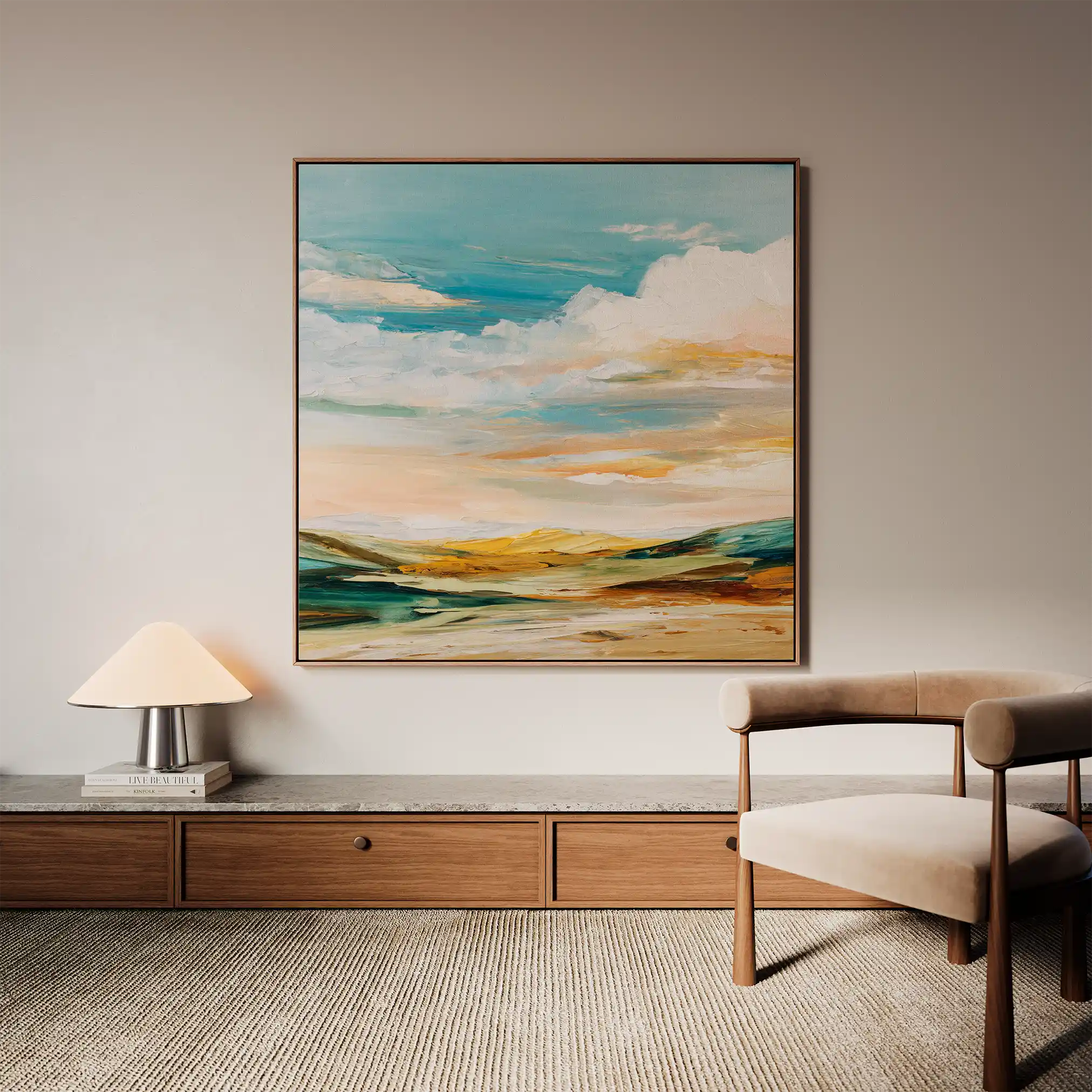 Abstract Canvas Wall Art WAD760-A 80 x 80 cm / Stretched on hidden frame