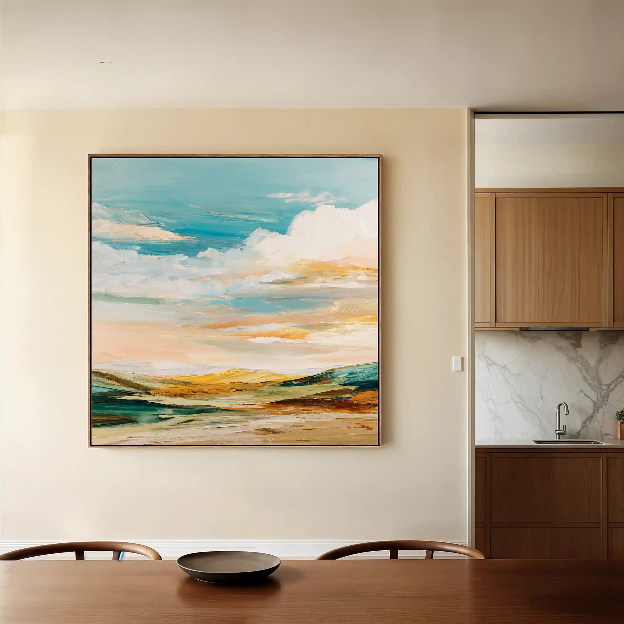 Abstract Canvas Wall Art WAD760-A 80 x 80 cm / Stretched on hidden frame
