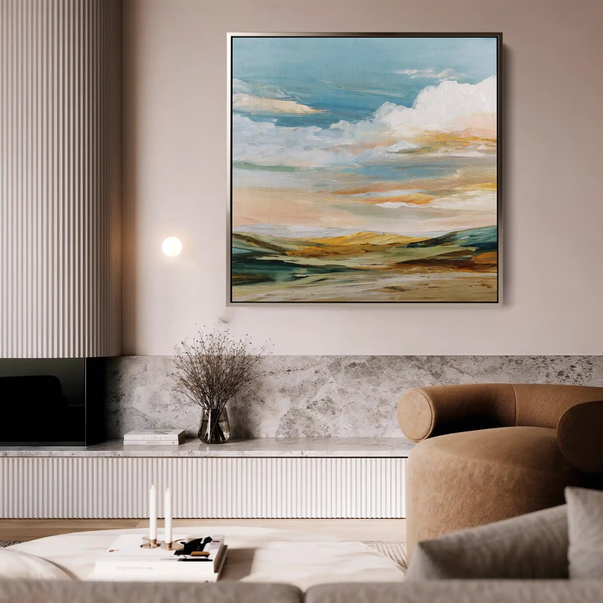 Abstract Canvas Wall Art WAD760-A 80 x 80 cm / Stretched on hidden frame