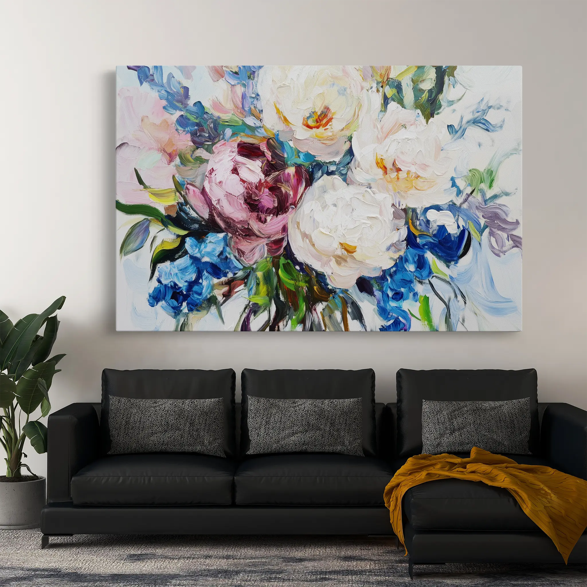 Floral Canvas Wall Art WAD761-F 90 x 60 cm / Stretched on hidden frame