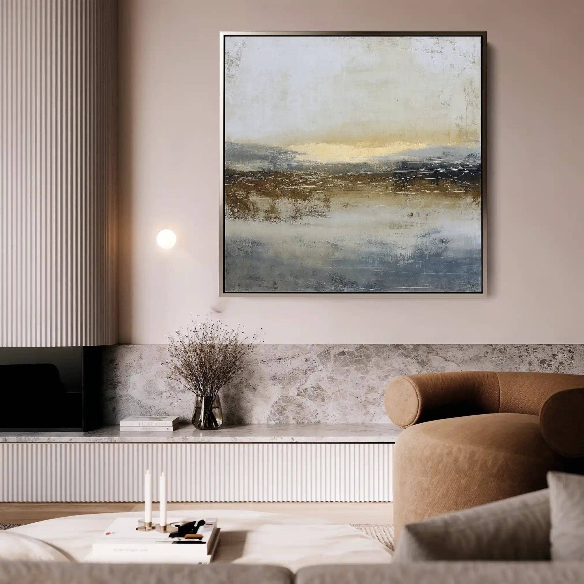Abstract Canvas Wall Art WAD762-A 80 x 80 cm / Stretched on hidden frame