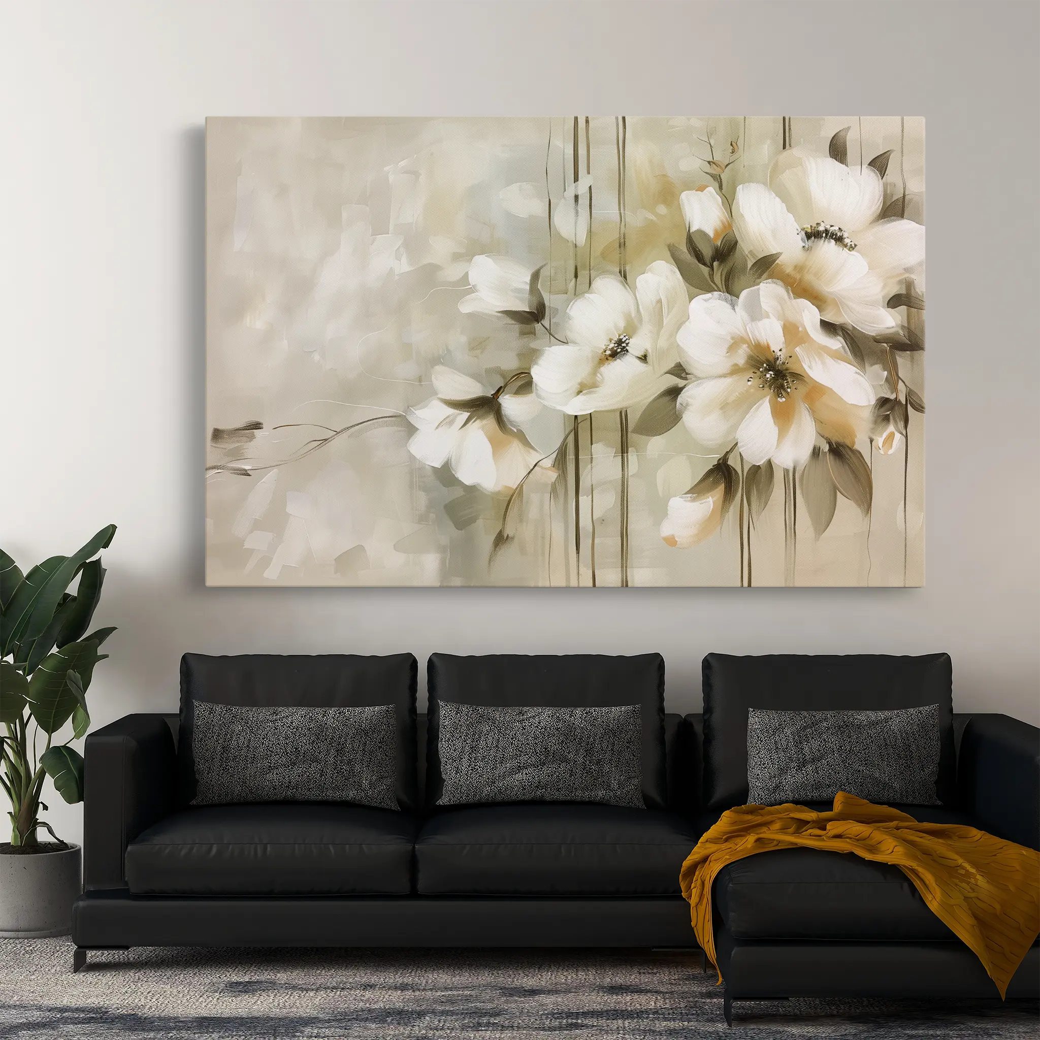 Floral Canvas Wall Art WAD762-F 90 x 60 cm / Stretched on hidden frame