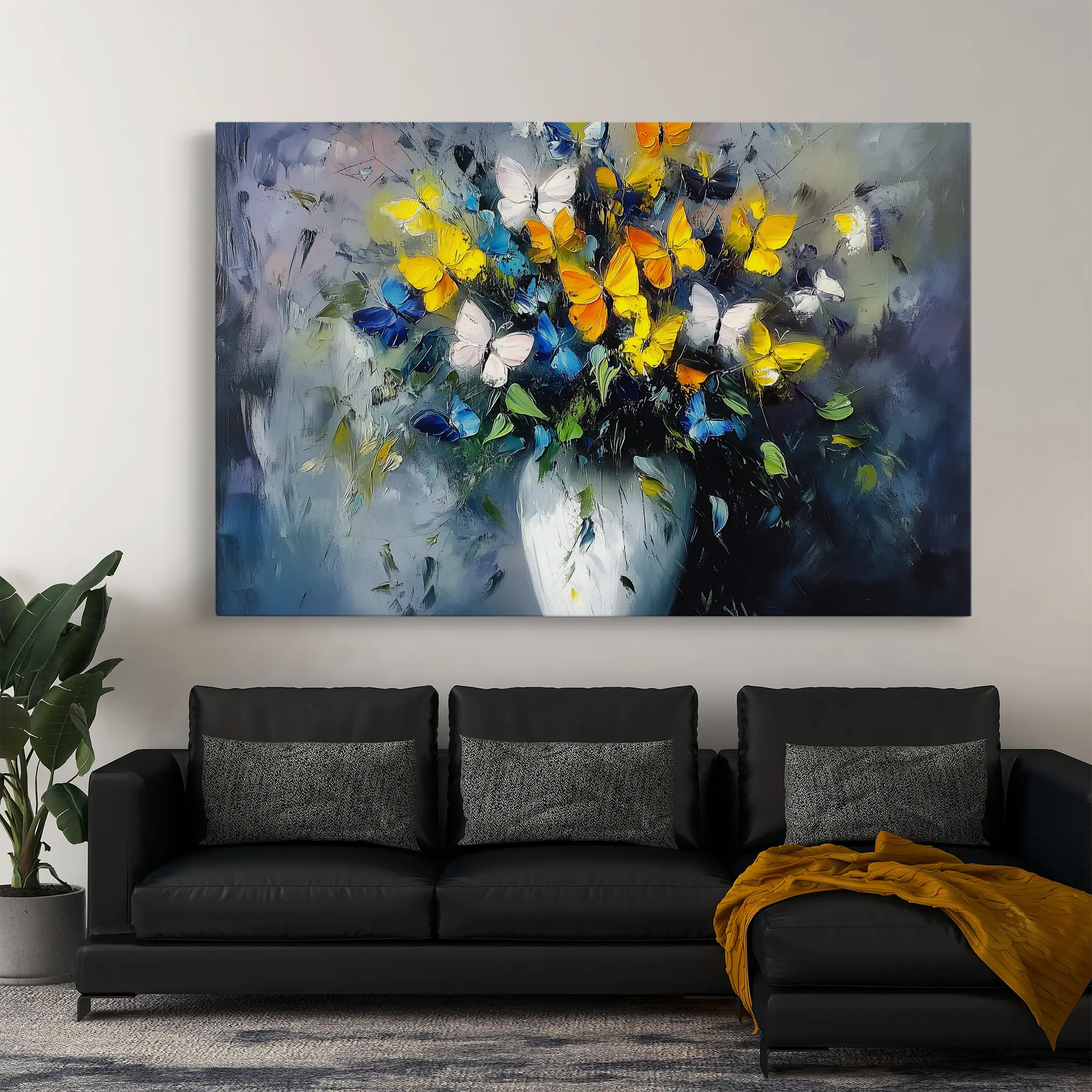 Floral Canvas Wall Art WAD763-F 90 x 60 cm / Stretched on hidden frame