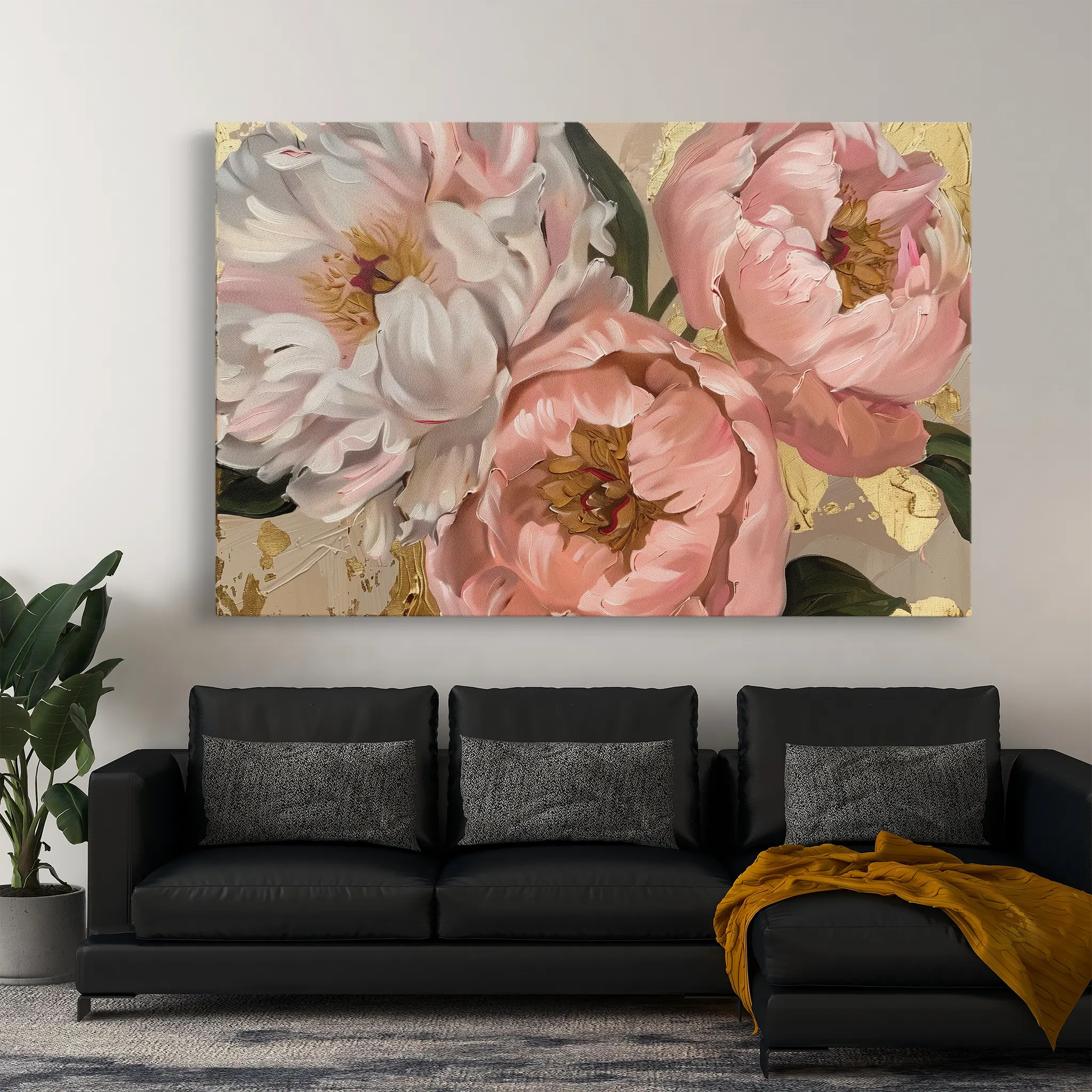 Floral Canvas Wall Art WAD764-F 90 x 60 cm / Stretched on hidden frame