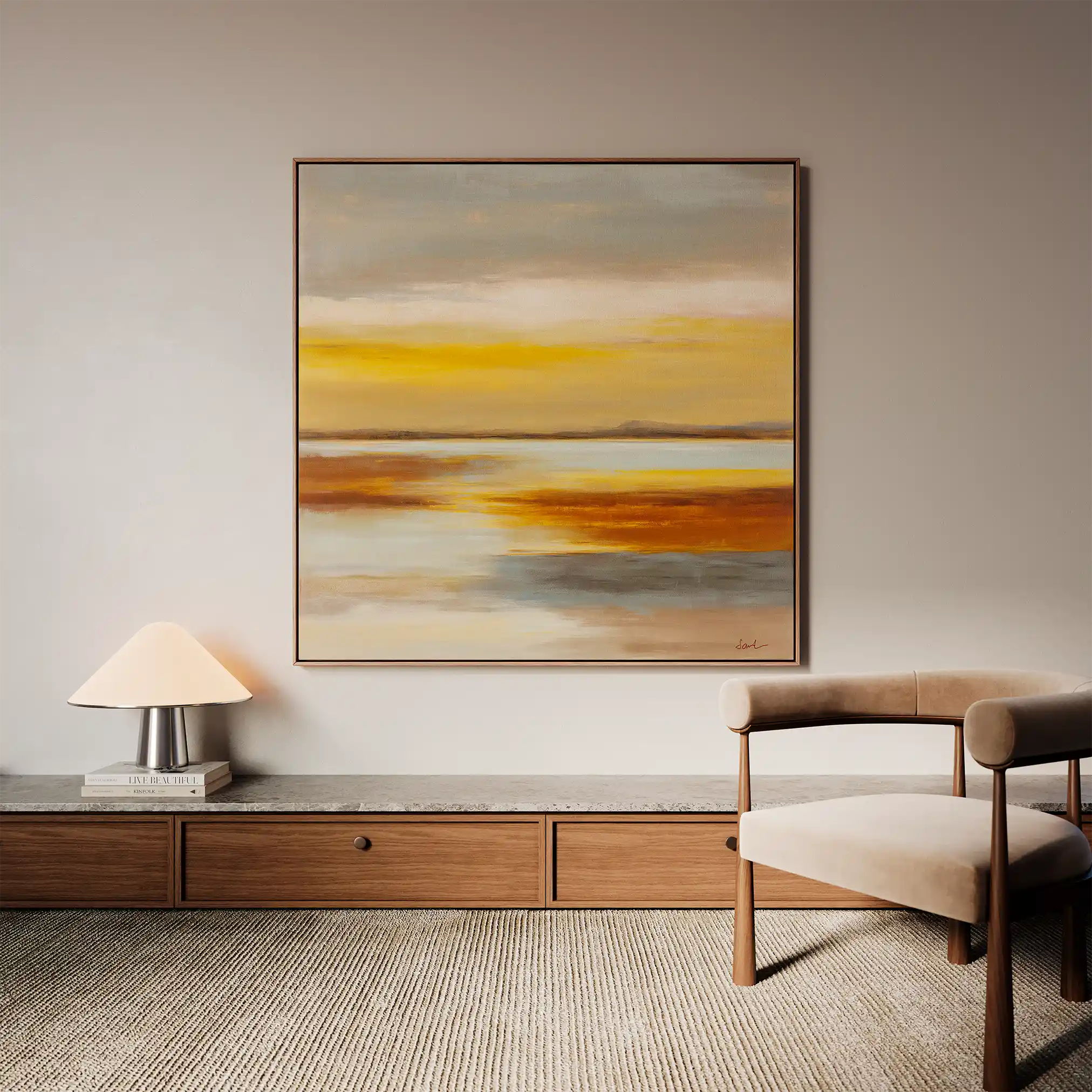Abstract Canvas Wall Art WAD765-A 80 x 80 cm / Stretched on hidden frame