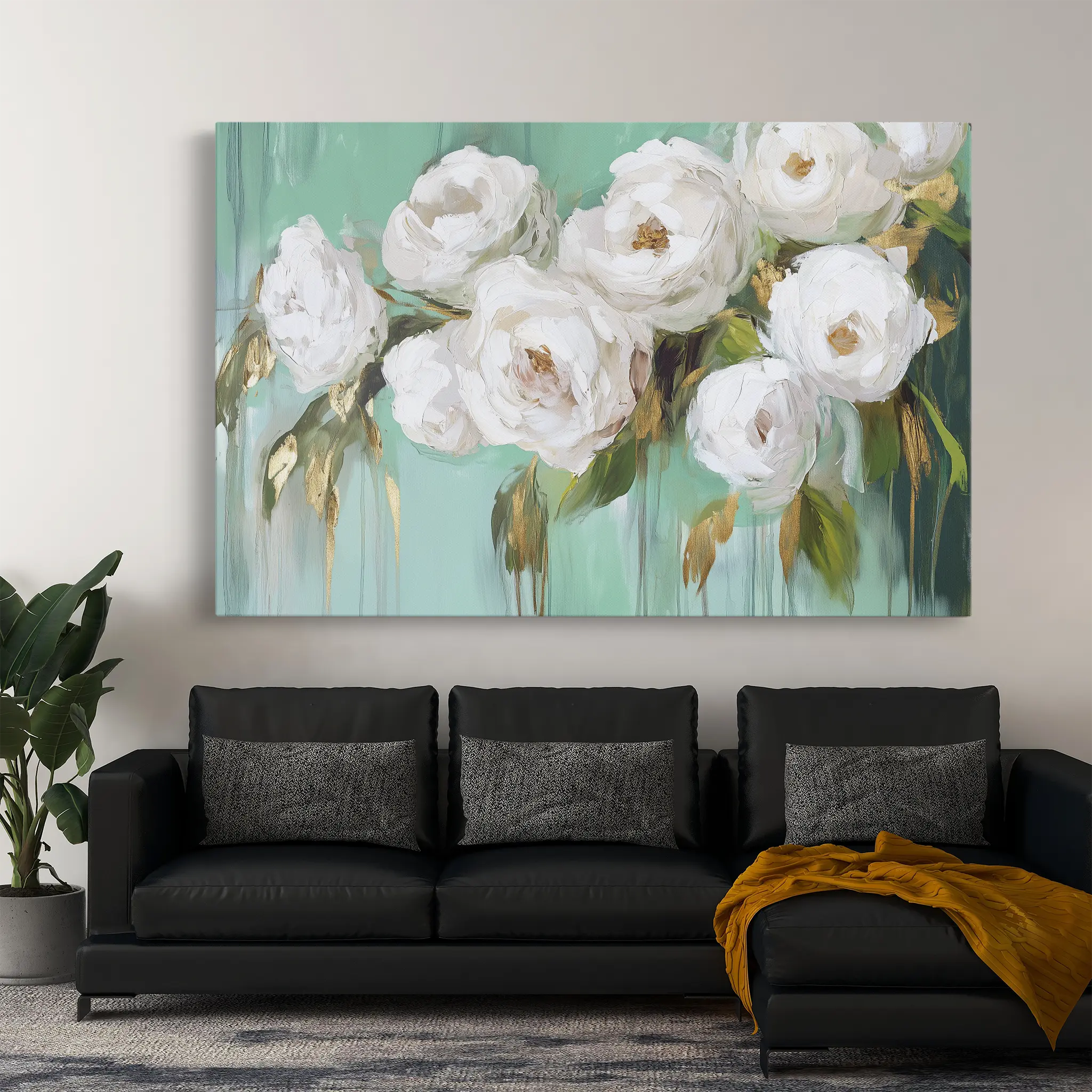 Floral Canvas Wall Art WAD765-F 90 x 60 cm / Stretched on hidden frame