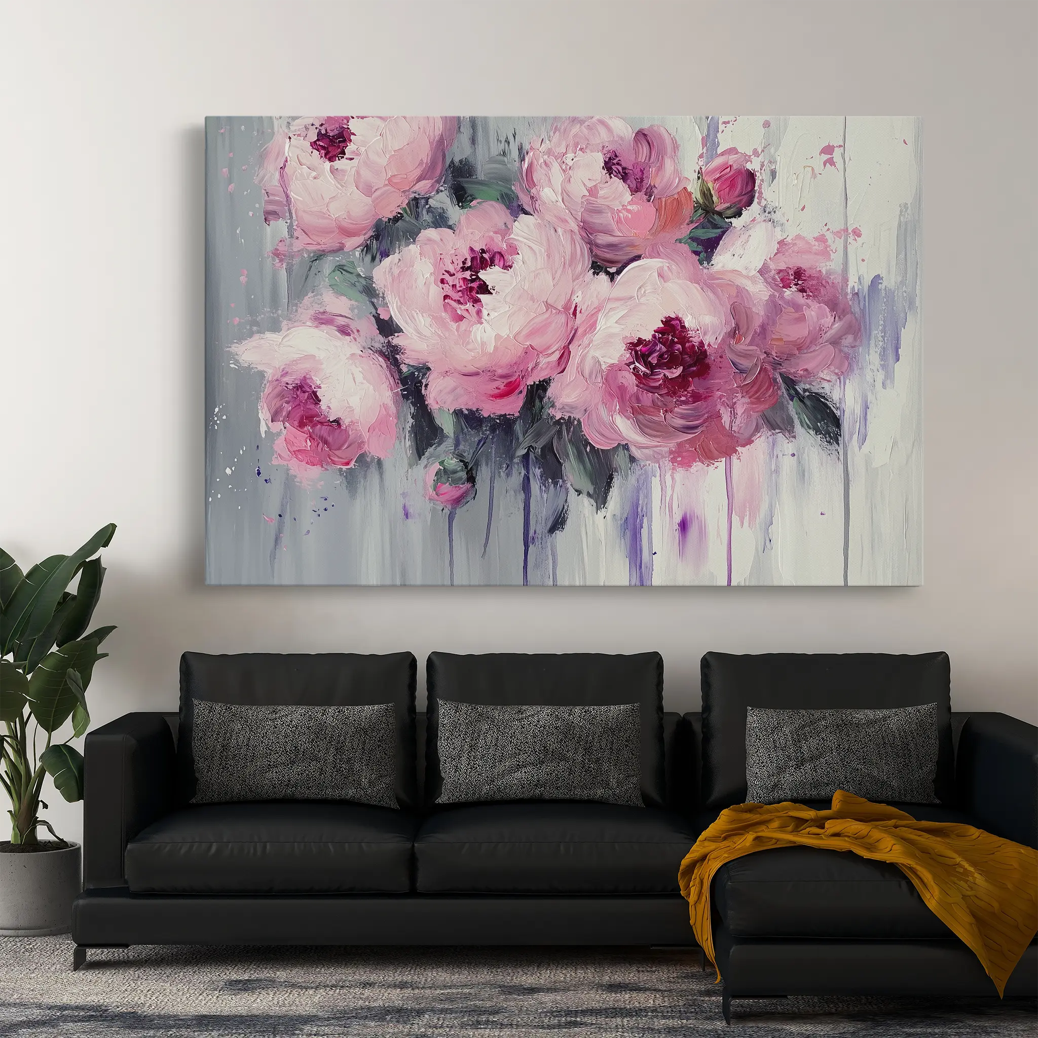 Floral Canvas Wall Art WAD766-F 90 x 60 cm / Stretched on hidden frame