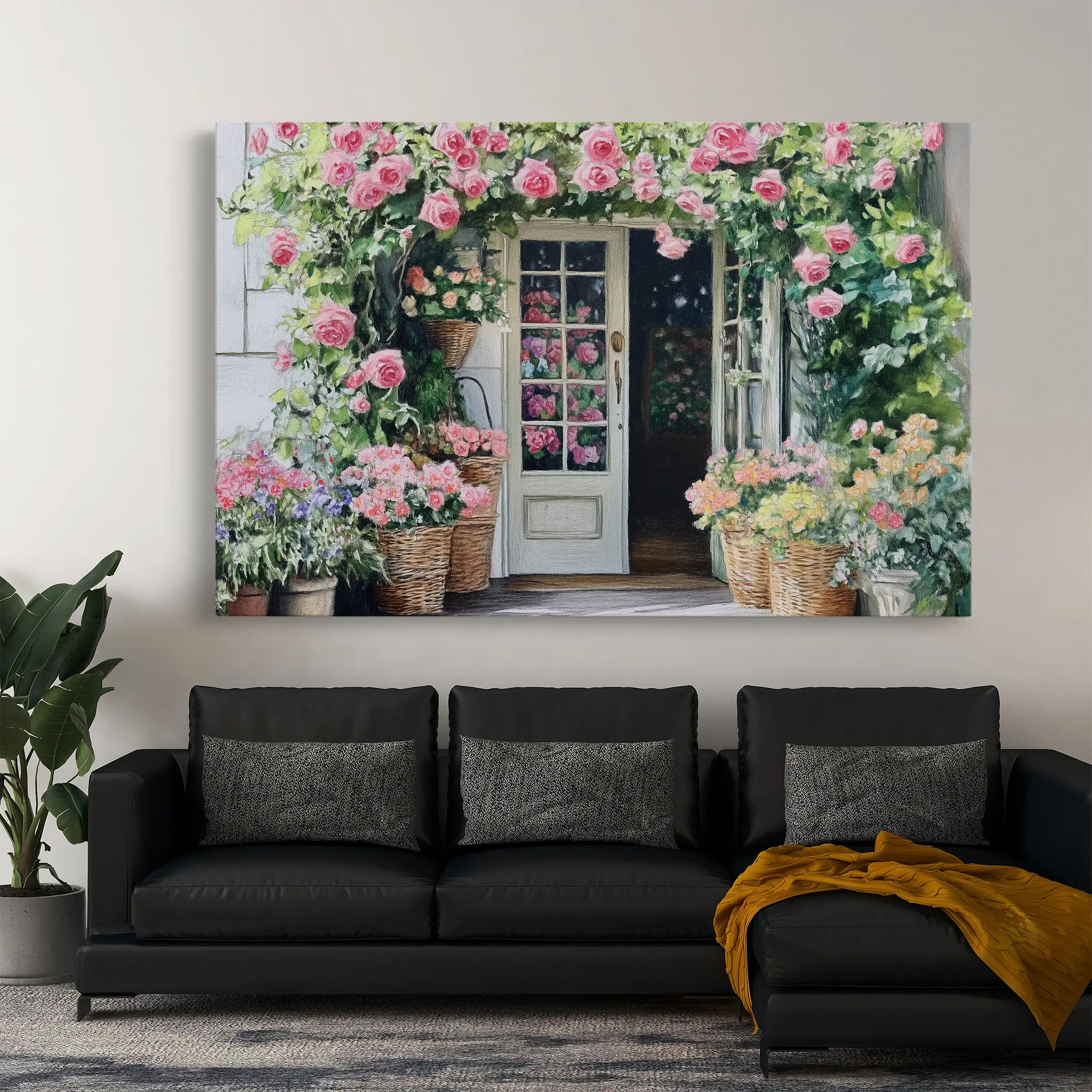 Floral Canvas Wall Art WAD767-F 90 x 60 cm / Stretched on hidden frame