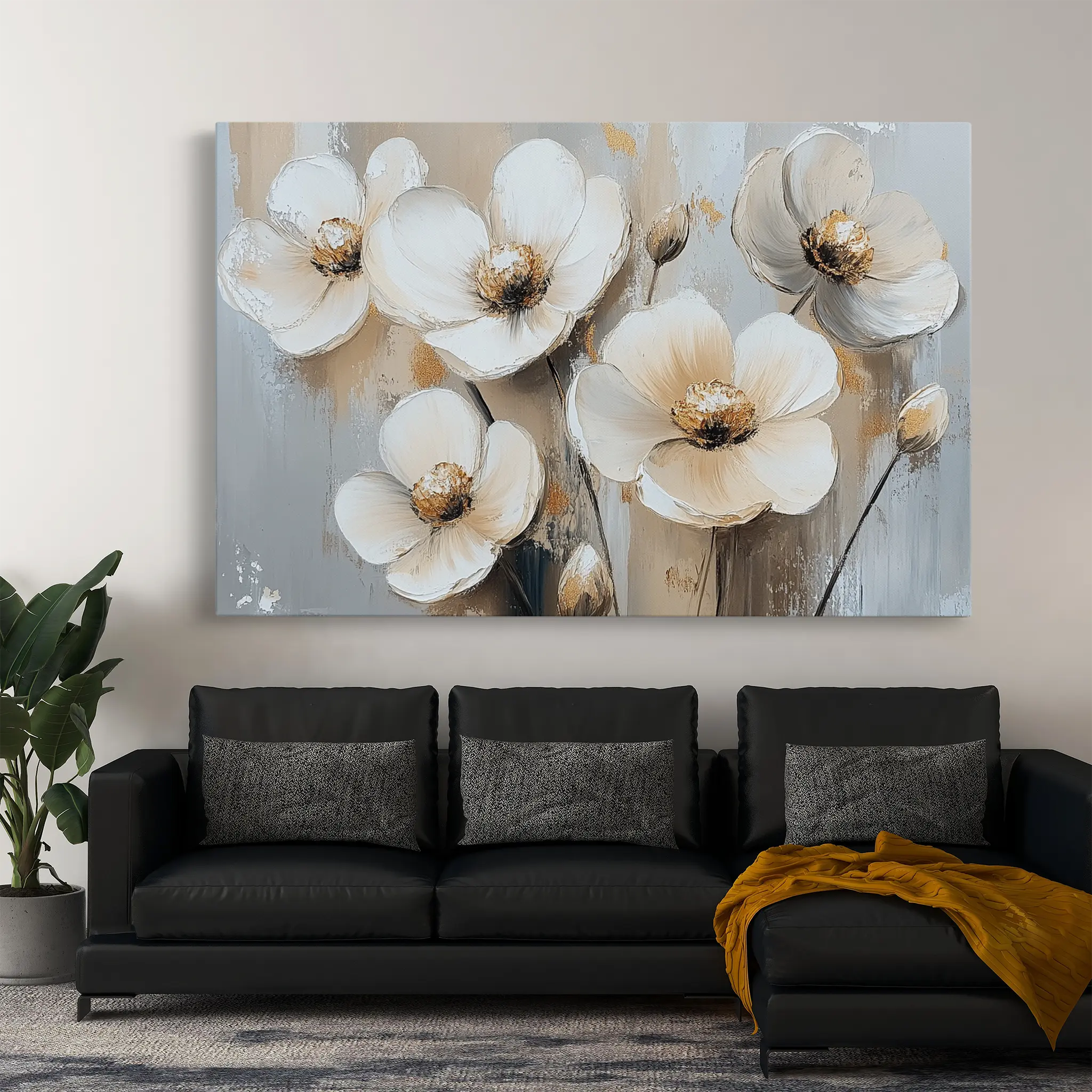 Floral Canvas Wall Art WAD770-F 90 x 60 cm / Stretched on hidden frame