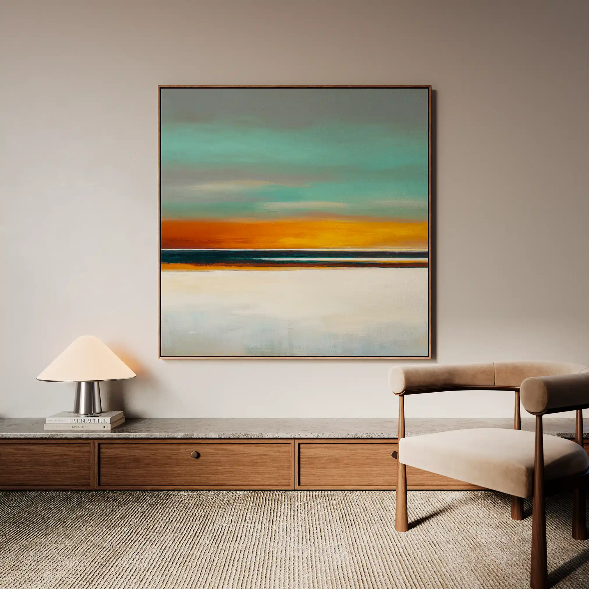 Abstract Canvas Wall Art WAD771-A 80 x 80 cm / Stretched on hidden frame