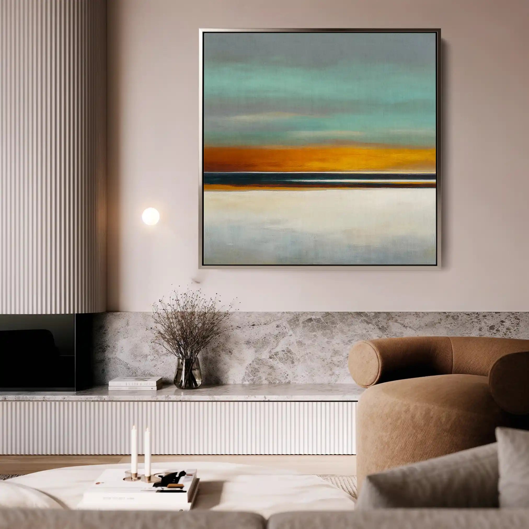 Abstract Canvas Wall Art WAD771-A 80 x 80 cm / Stretched on hidden frame