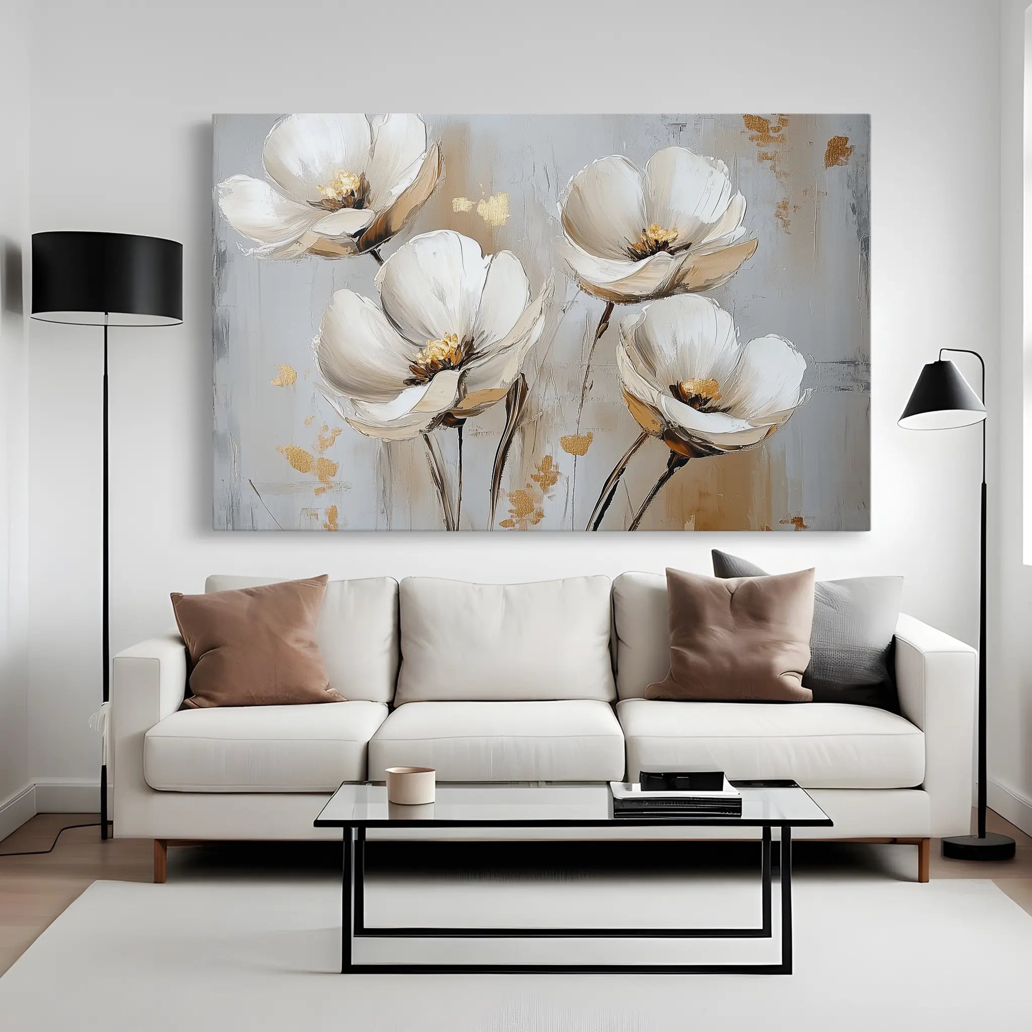 Floral Canvas Wall Art WAD772-F 90 x 60 cm / Stretched on hidden frame