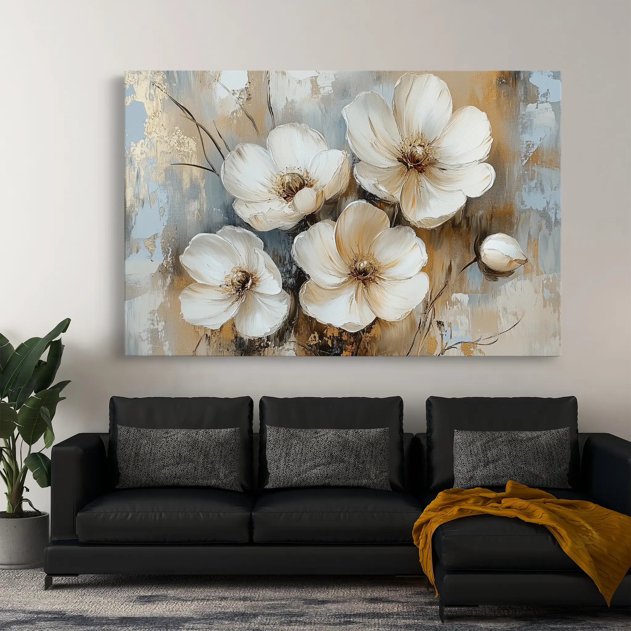 Floral Canvas Wall Art WAD774-F 90 x 60 cm / Stretched on hidden frame