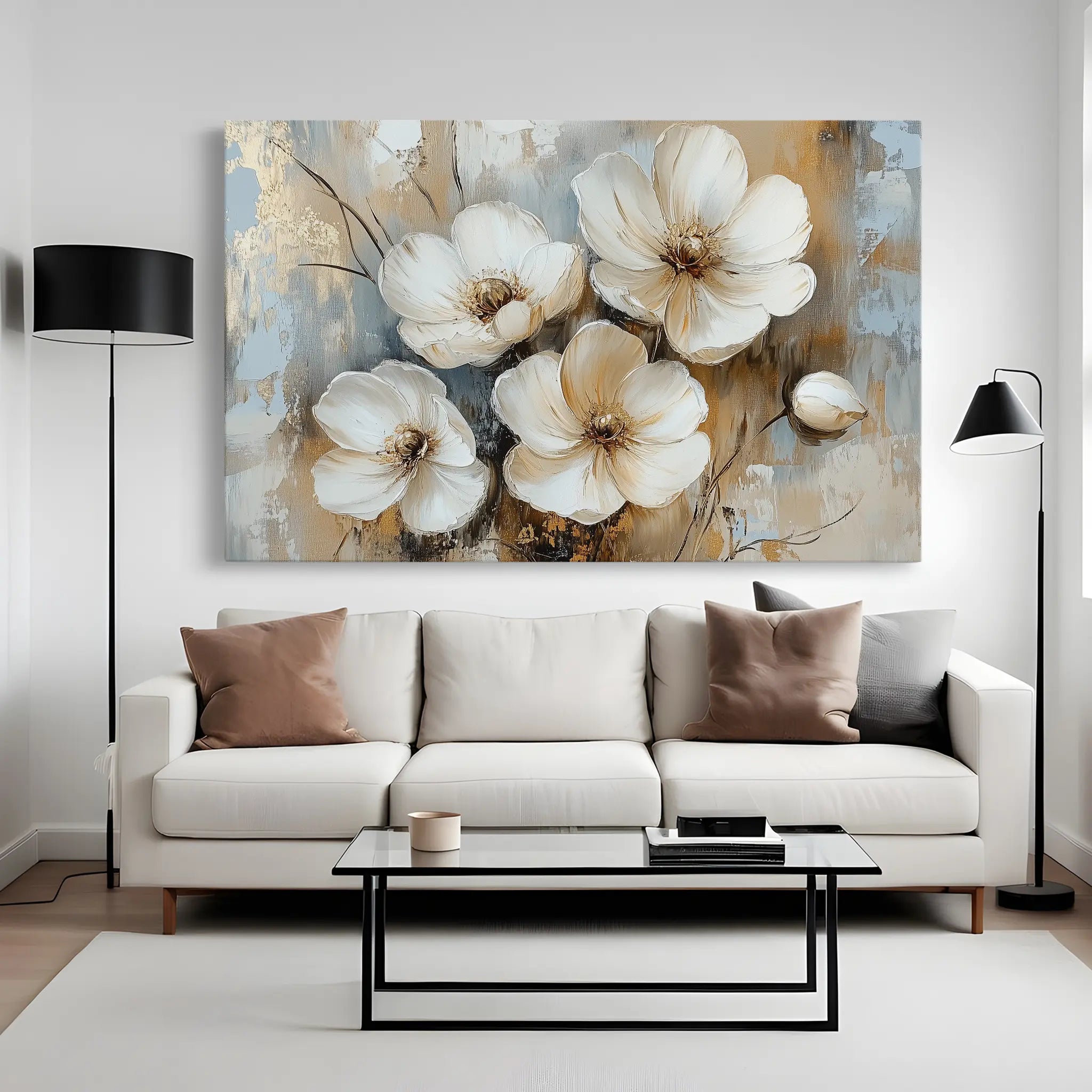 Floral Canvas Wall Art WAD774-F 90 x 60 cm / Stretched on hidden frame