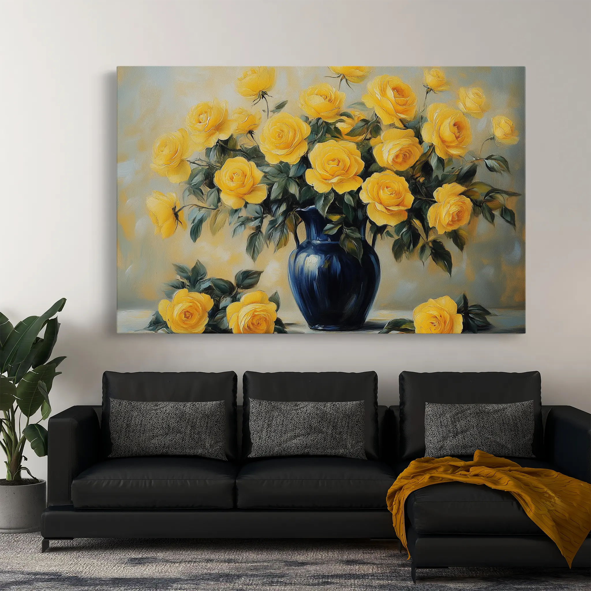 Floral Canvas Wall Art WAD776-F 90 x 60 cm / Stretched on hidden frame