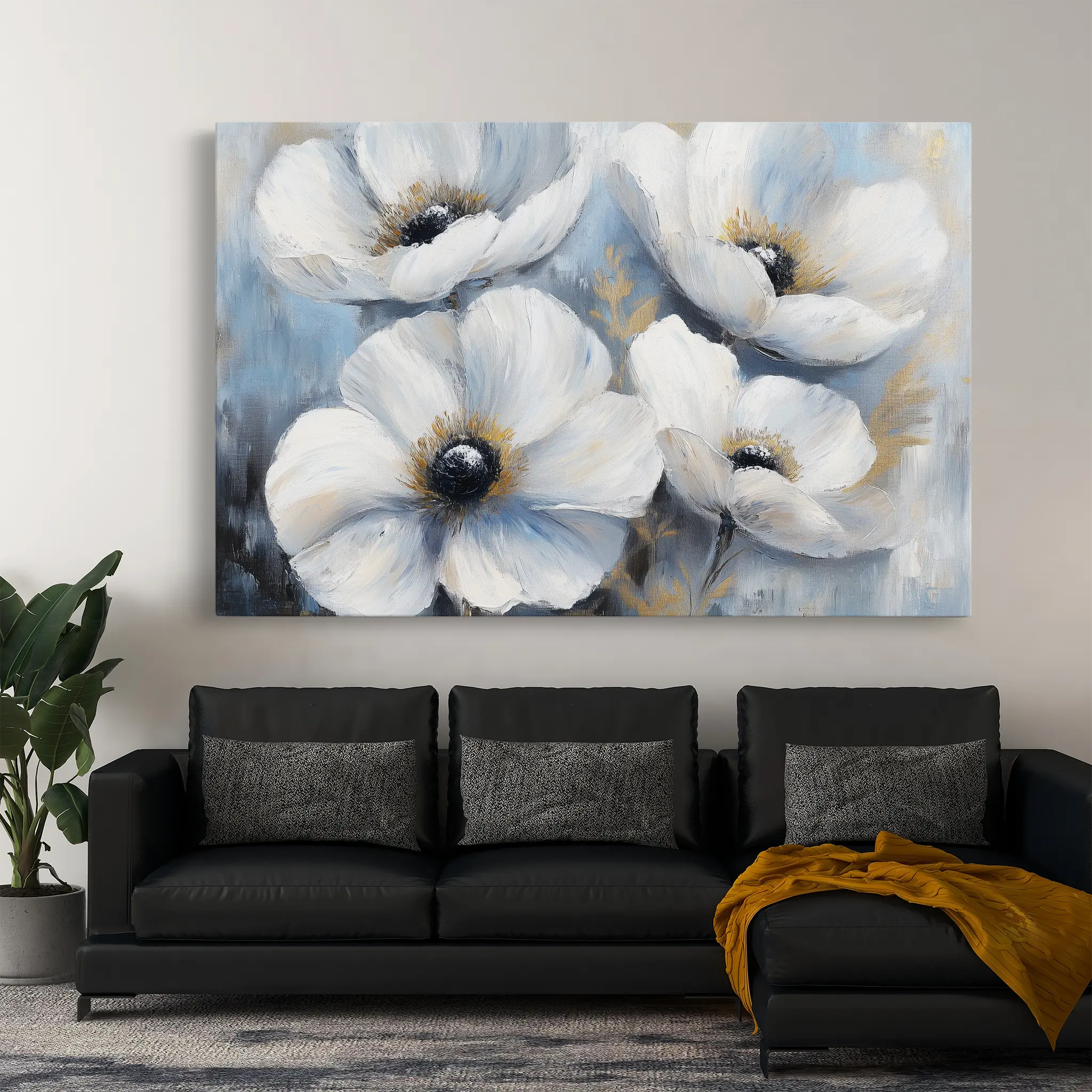 Floral Canvas Wall Art WAD777-F 90 x 60 cm / Stretched on hidden frame