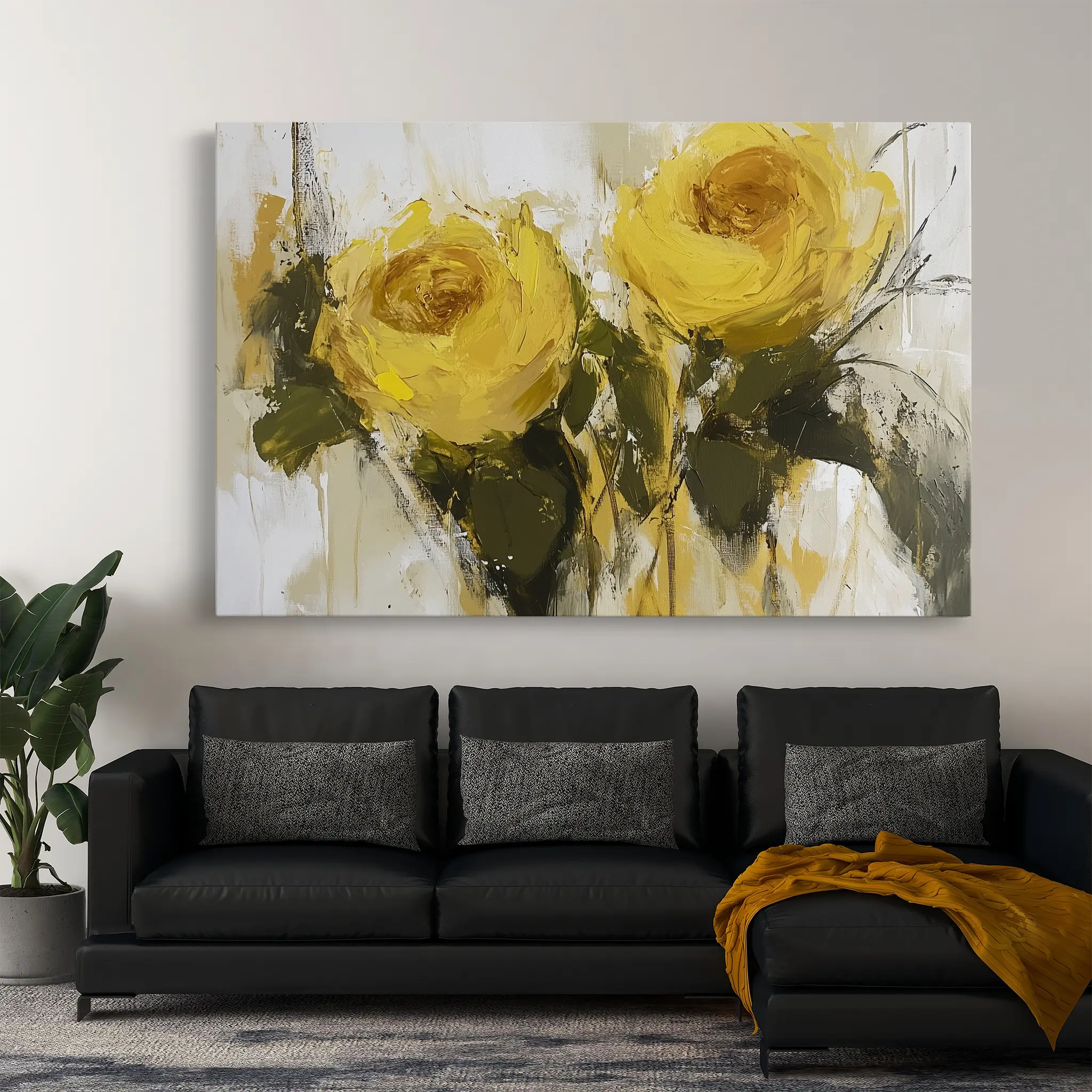 Floral Canvas Wall Art WAD778-F 90 x 60 cm / Stretched on hidden frame