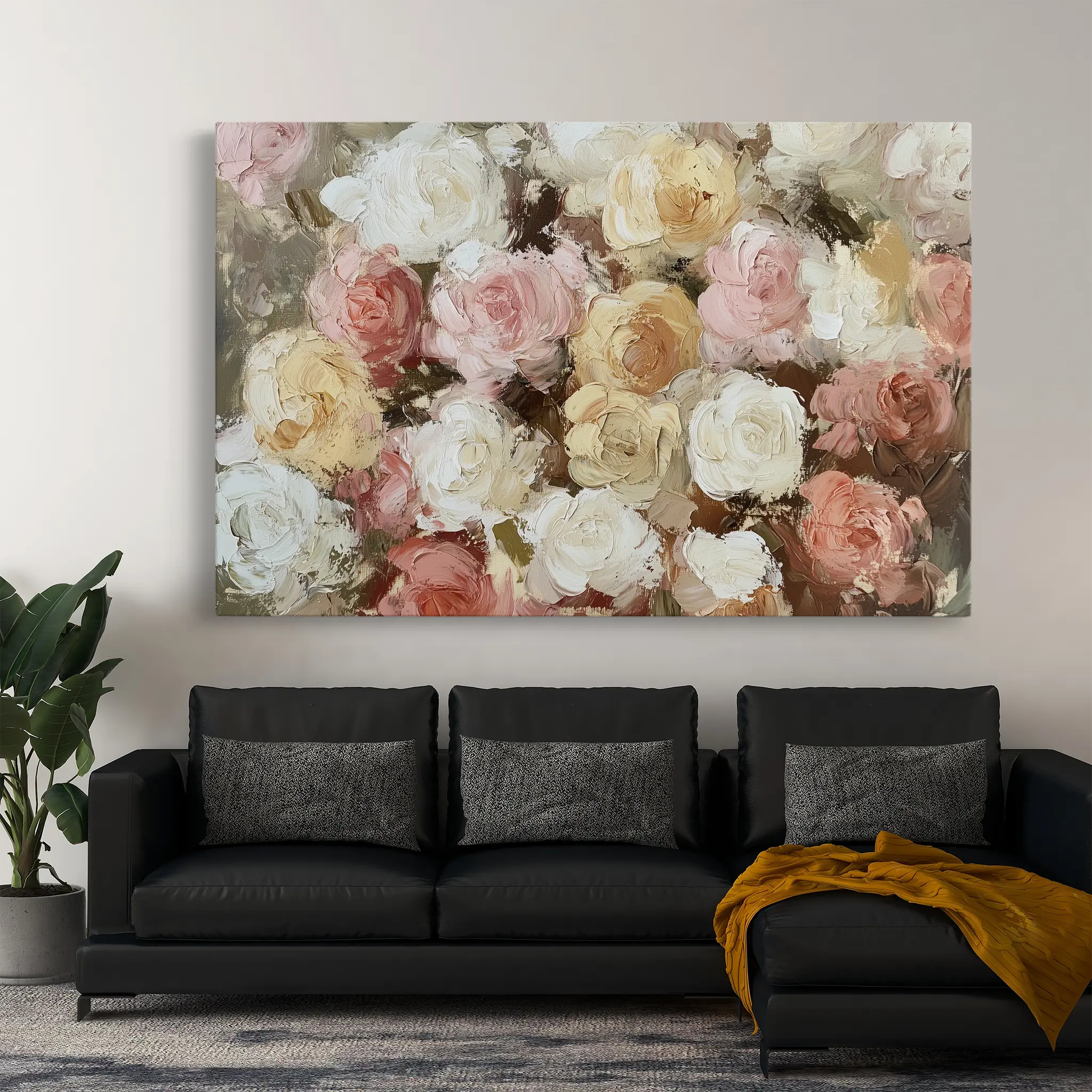 Floral Canvas Wall Art WAD779-F 90 x 60 cm / Stretched on hidden frame